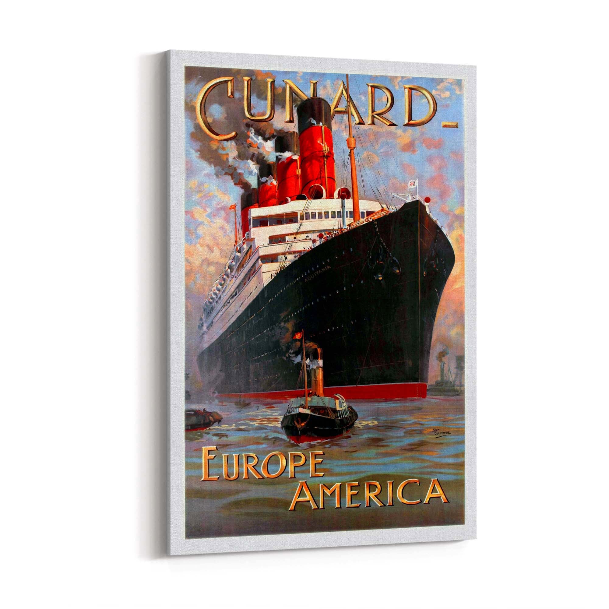 Cunard Line Europe to America Vintage Wall Art - The Affordable Art Company