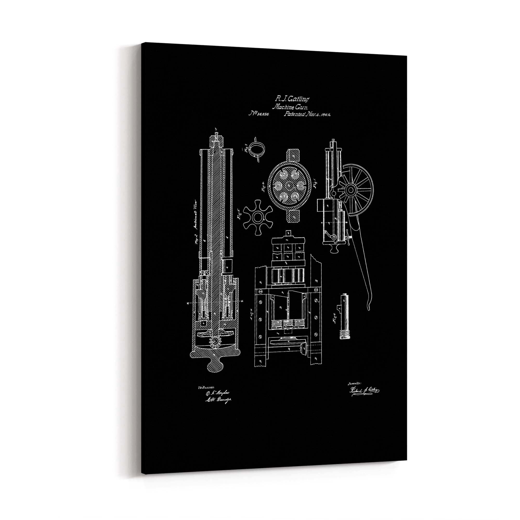 Vintage Machine Gun Patent Wall Art #1 - The Affordable Art Company