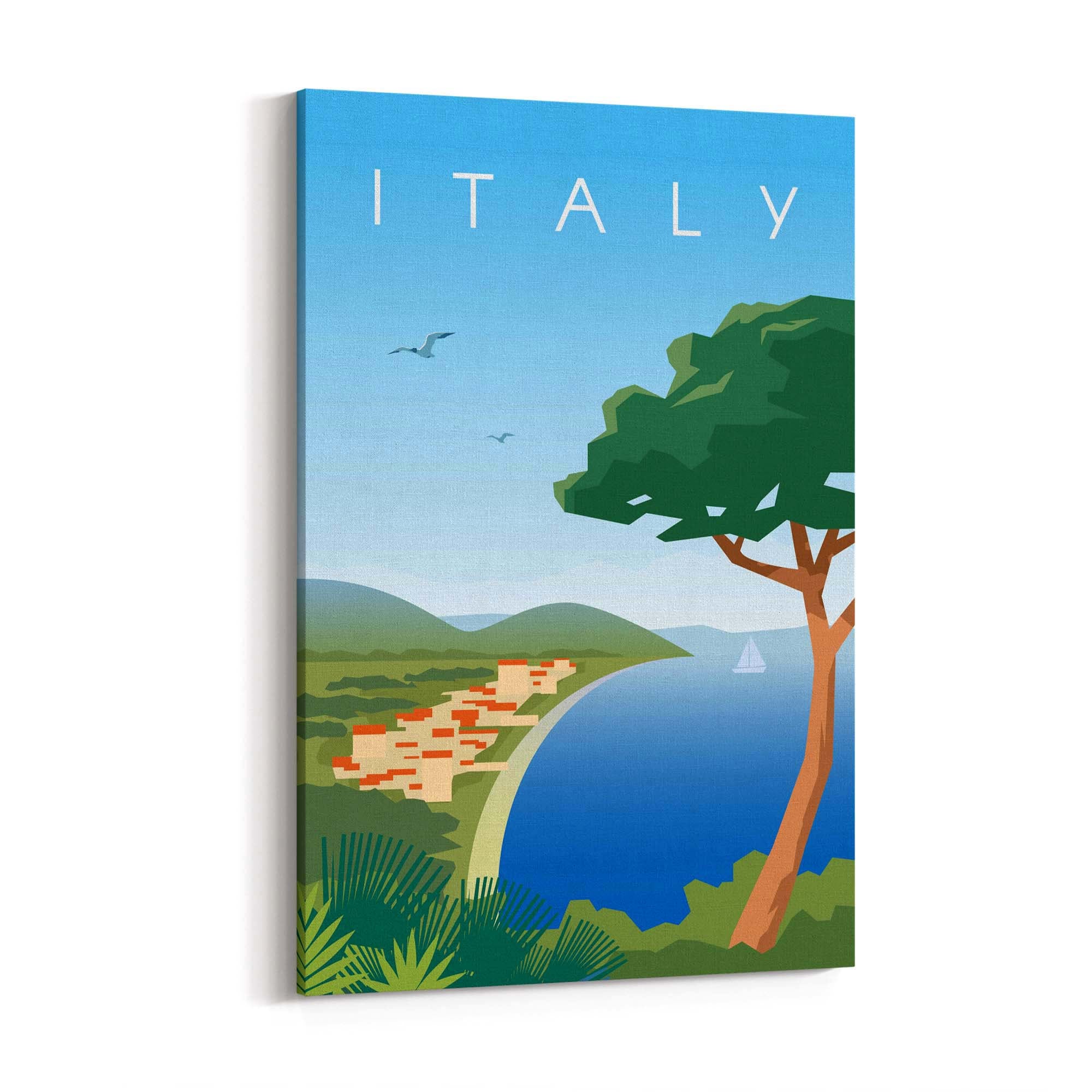 Retro Italy European Travel Vintage Wall Art - The Affordable Art Company