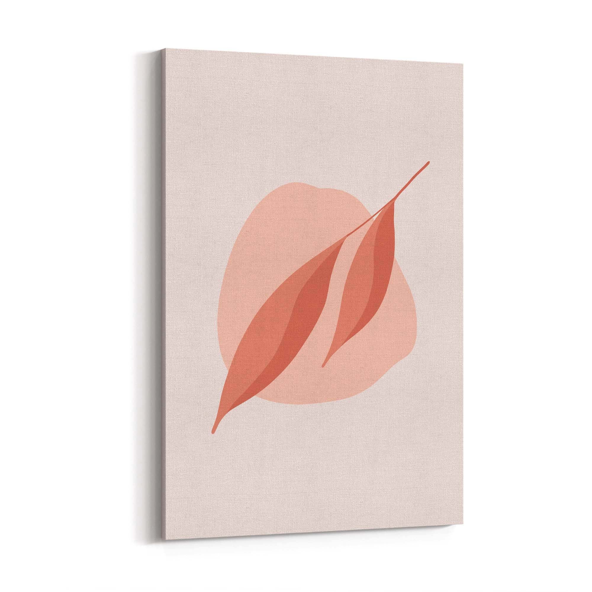 Minimal Leaf Pink & Pastel Retro Abstract Wall Art #1 - The Affordable Art Company