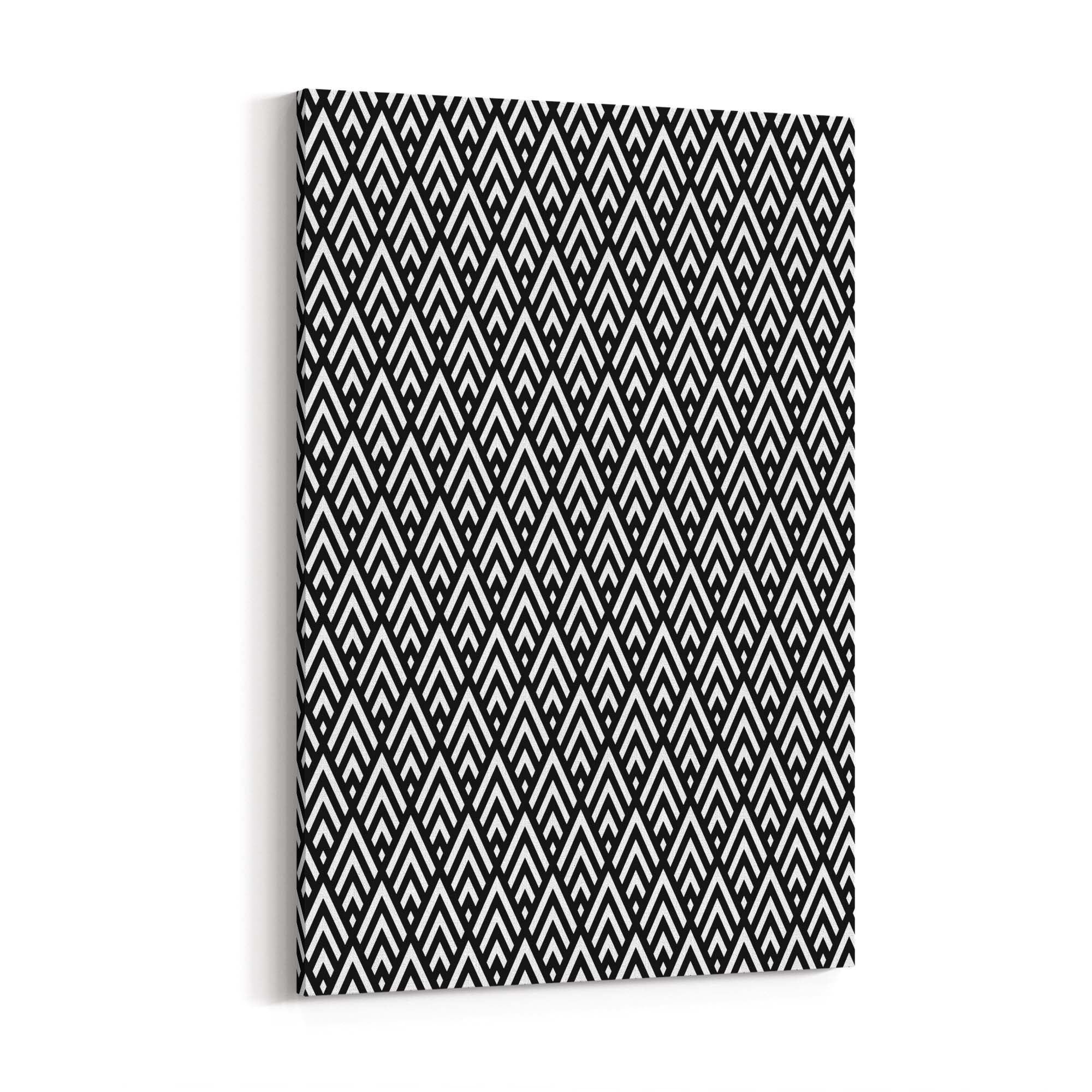 Geometric Pattern Abstract Black & White Wall Art #1 - The Affordable Art Company
