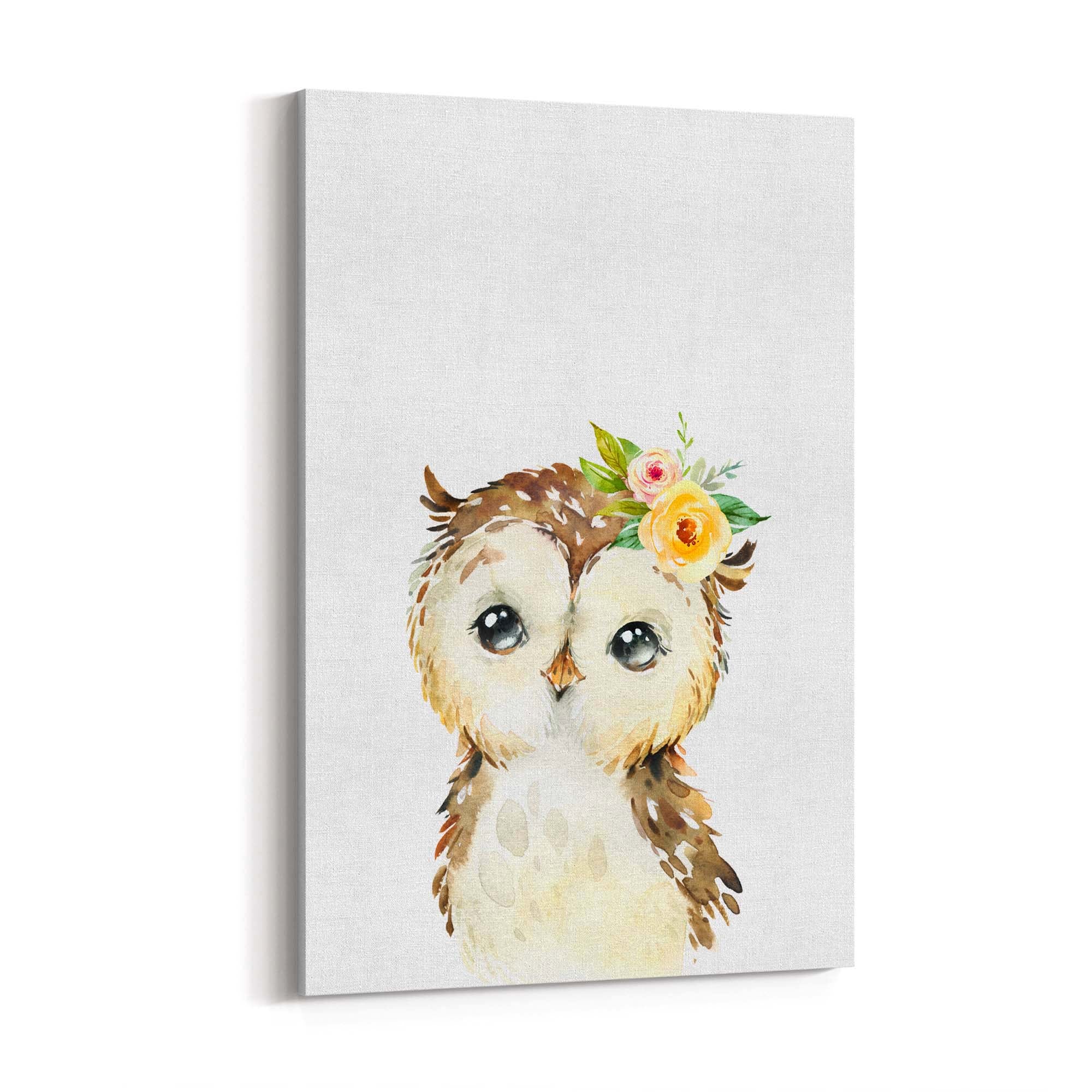 Cute Baby Owl Nursery Animal Gift Wall Art - The Affordable Art Company