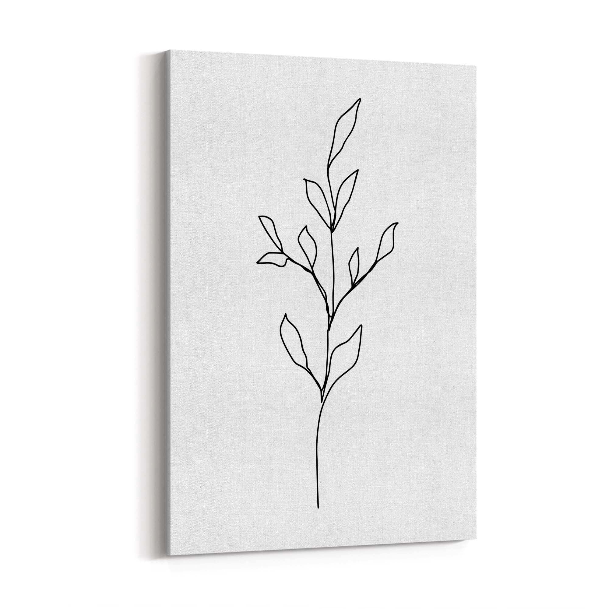 Minimal Floral Drawing Flower Abstract Wall Art #41 - The Affordable Art Company