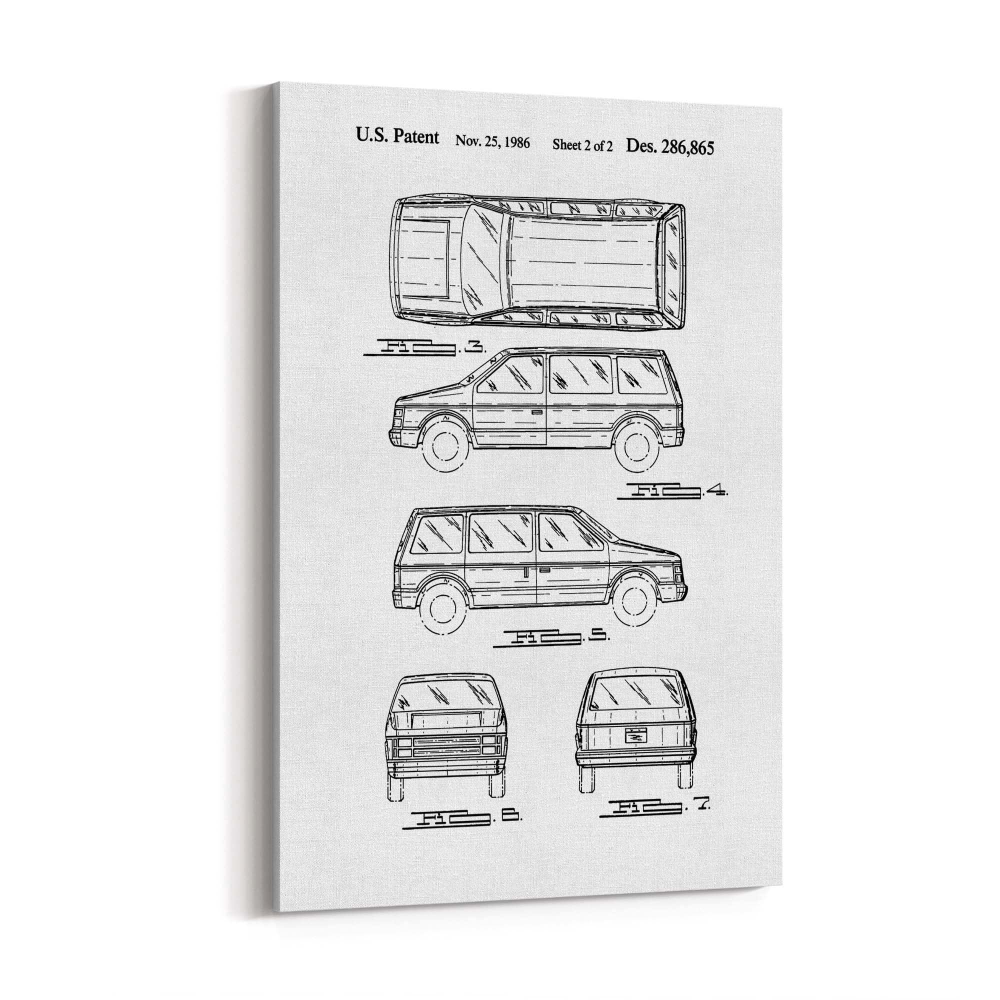 Vintage Minivan Patent Garage Wall Art #2 - The Affordable Art Company