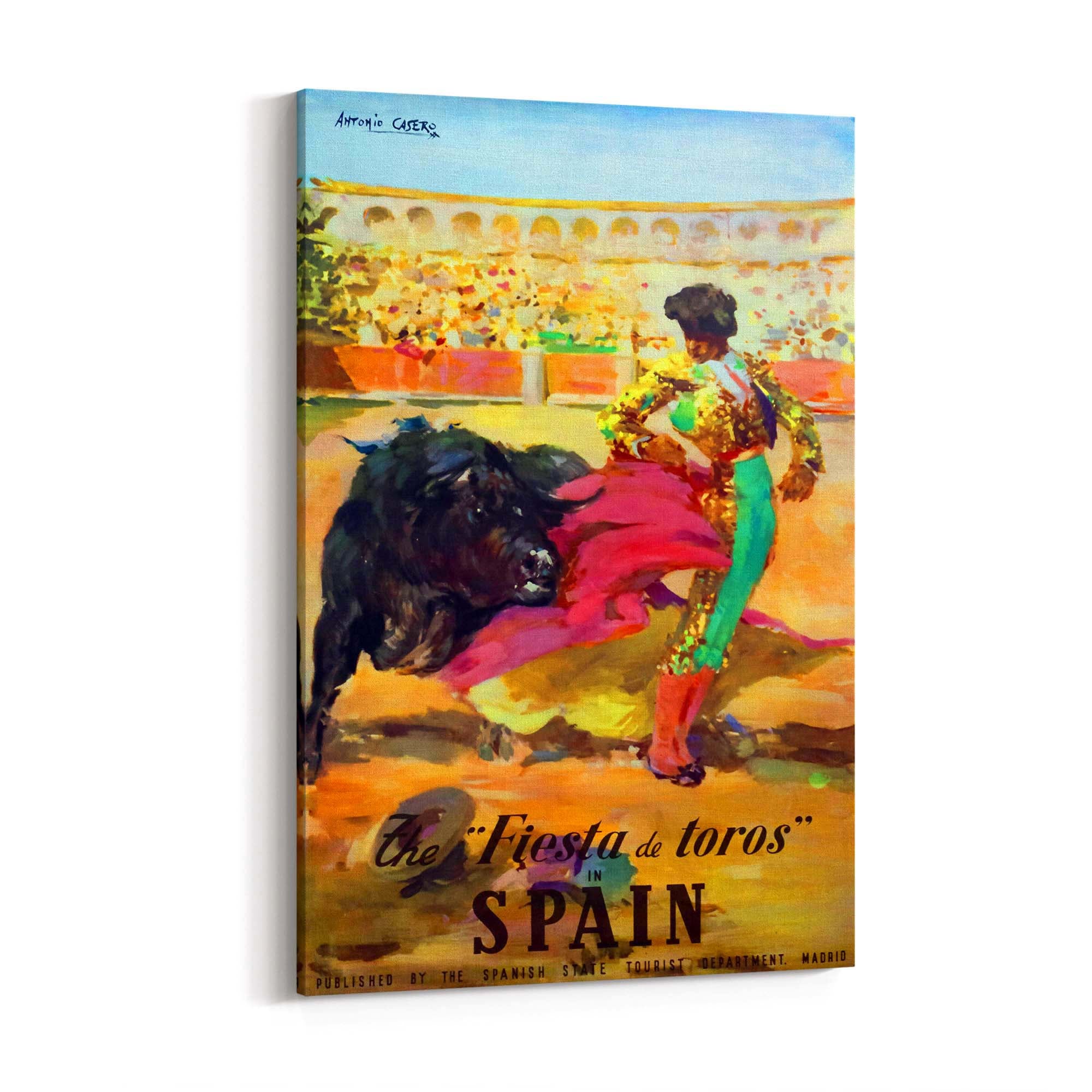 Fiesta de Toros Spain Vintage Travel Advert Wall Art - The Affordable Art Company