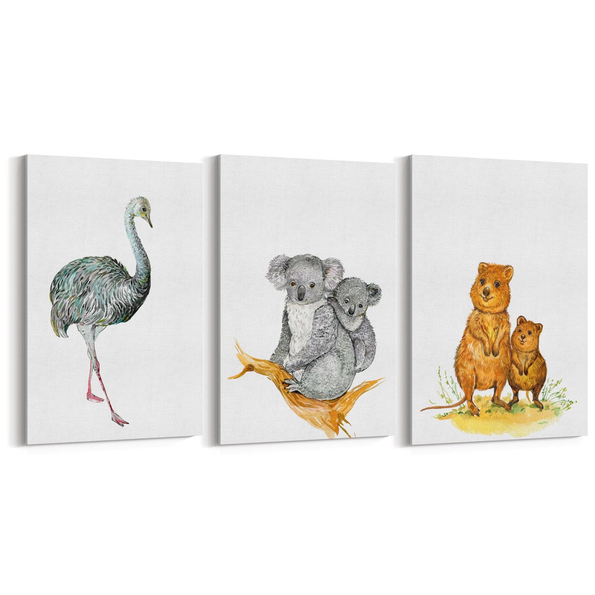 Set of Australian Animals Nursery Cute Wall Art #1 - The Affordable Art Company
