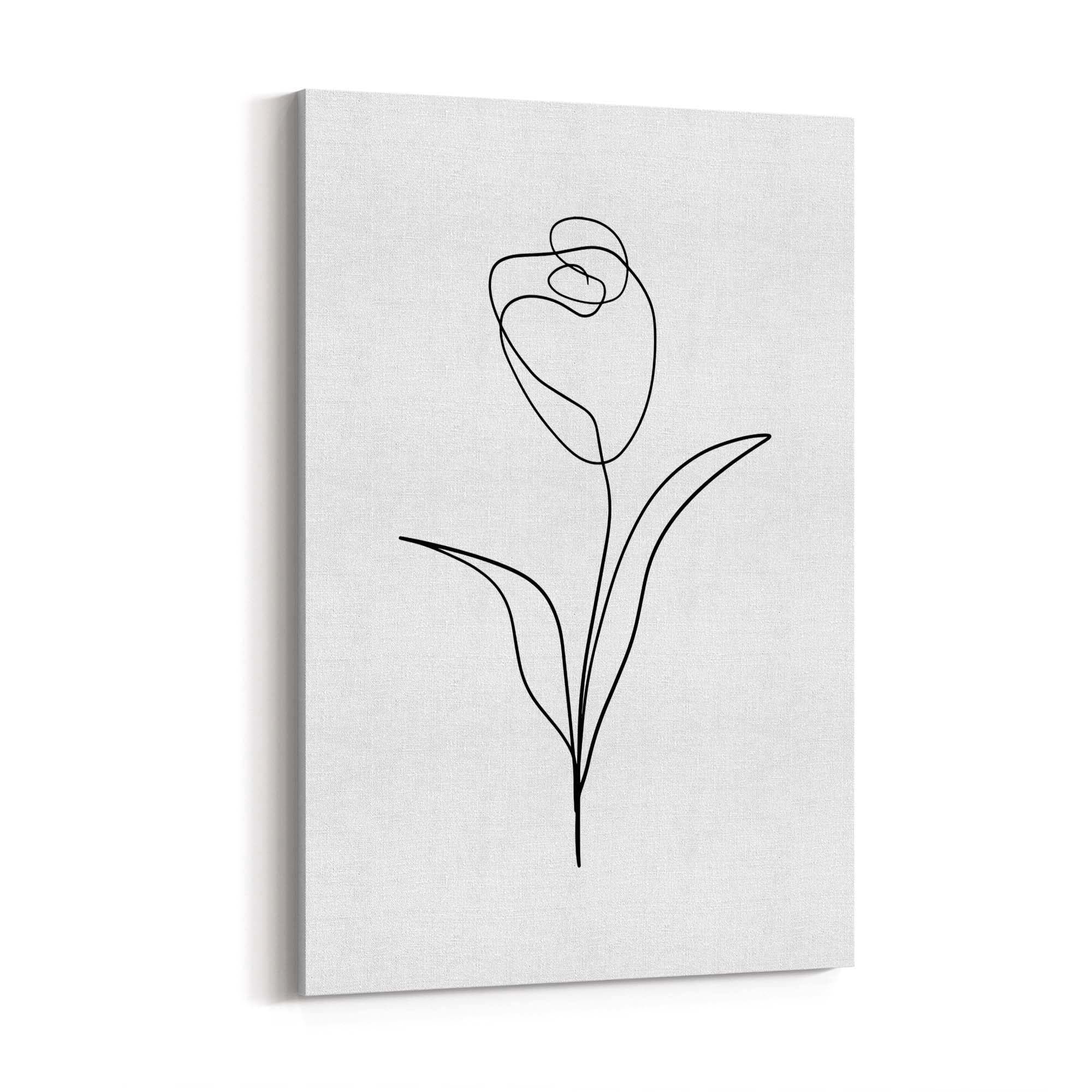 Minimal Floral Drawing Flower Abstract Wall Art #26 - The Affordable Art Company