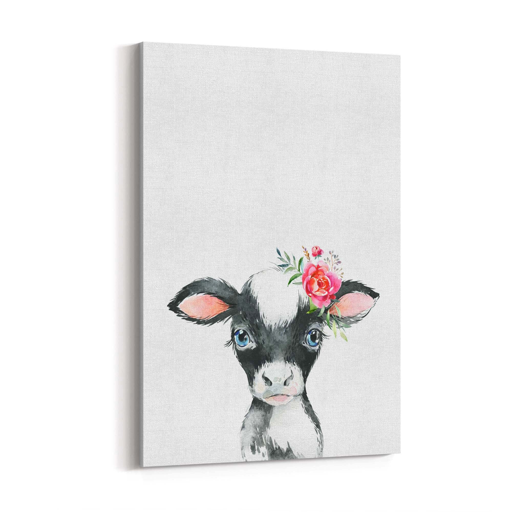 Cute Baby Cow Nursery Animal Gift Wall Art #1 - The Affordable Art Company