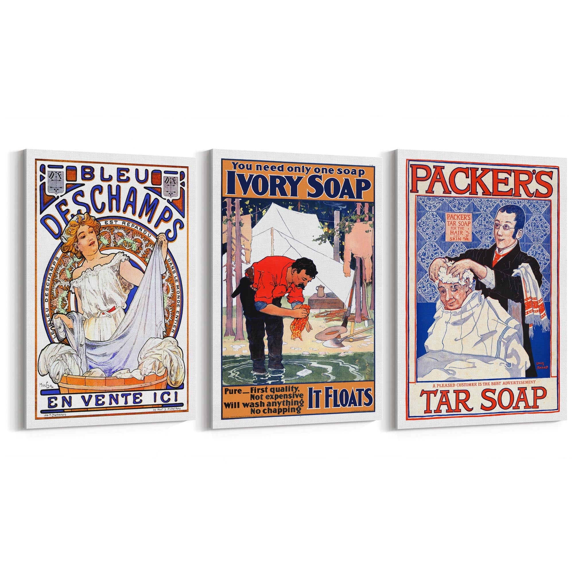 Set of Vintage Soap Adverts Laundry Room Wall Art - The Affordable Art Company