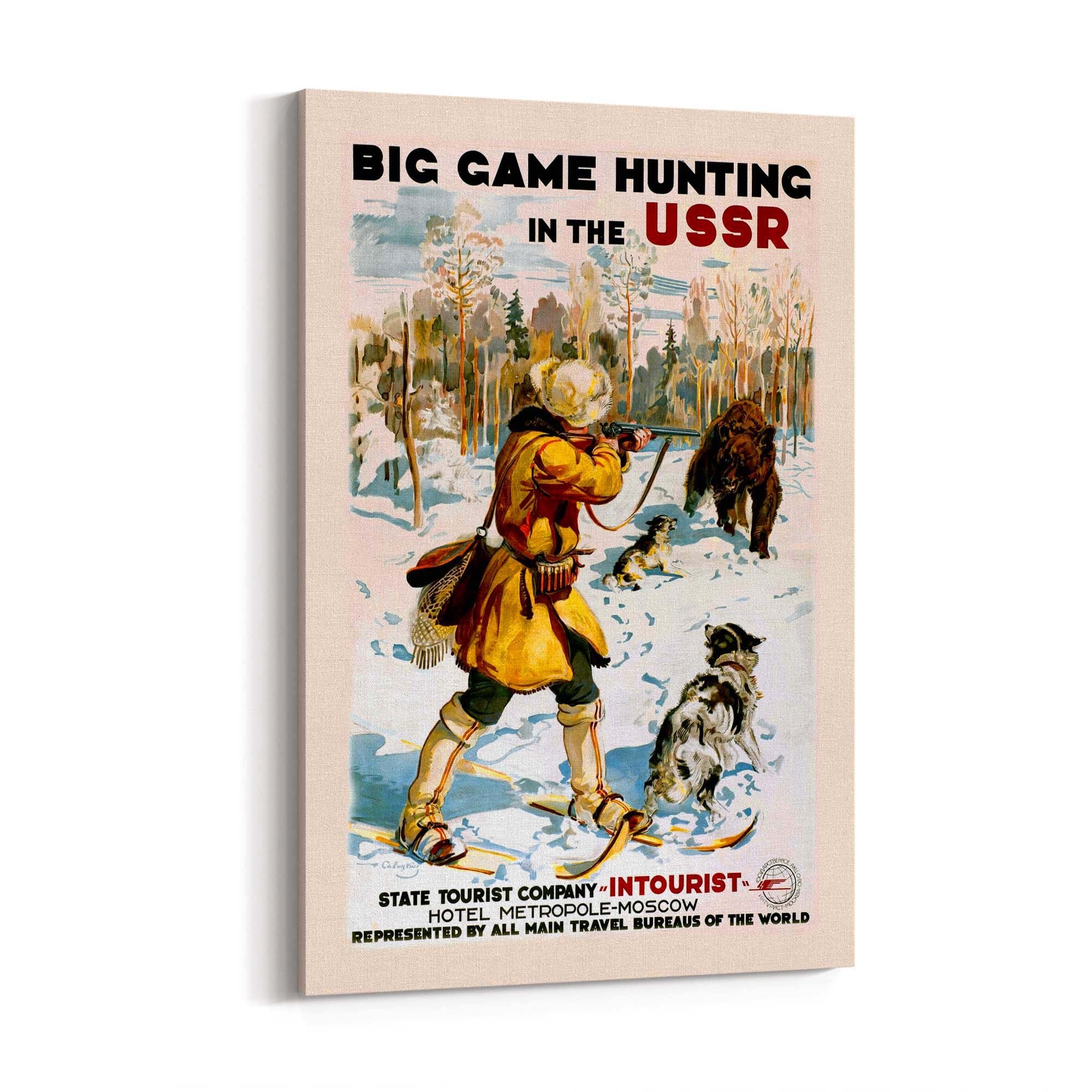 Big Game Hunting in the USSR Vintage Wall Art - The Affordable Art Company