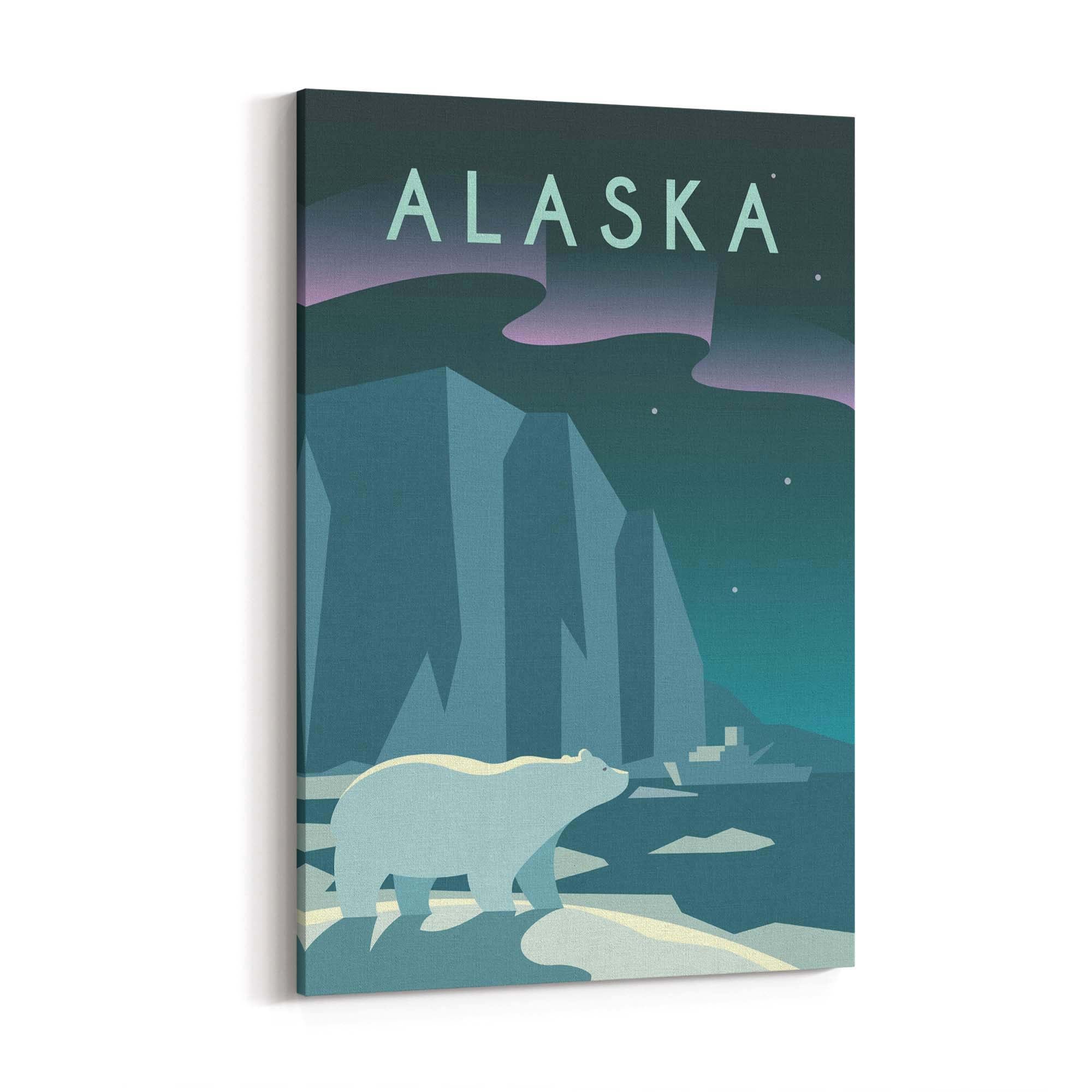 Retro Alaska USA World Travel Vintage Wall Art - The Affordable Art Company