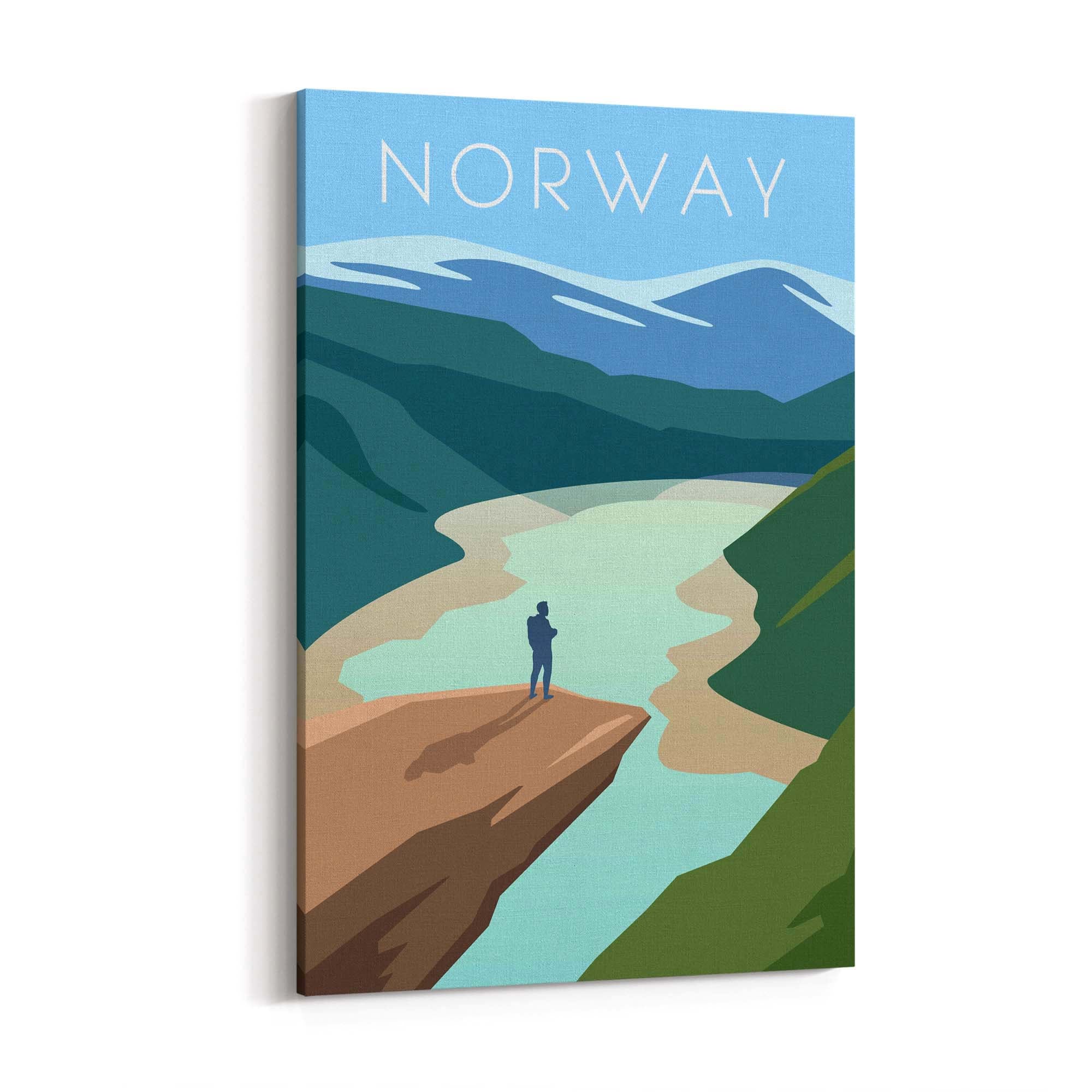 Retro Norway World Travel Vintage Wall Art - The Affordable Art Company