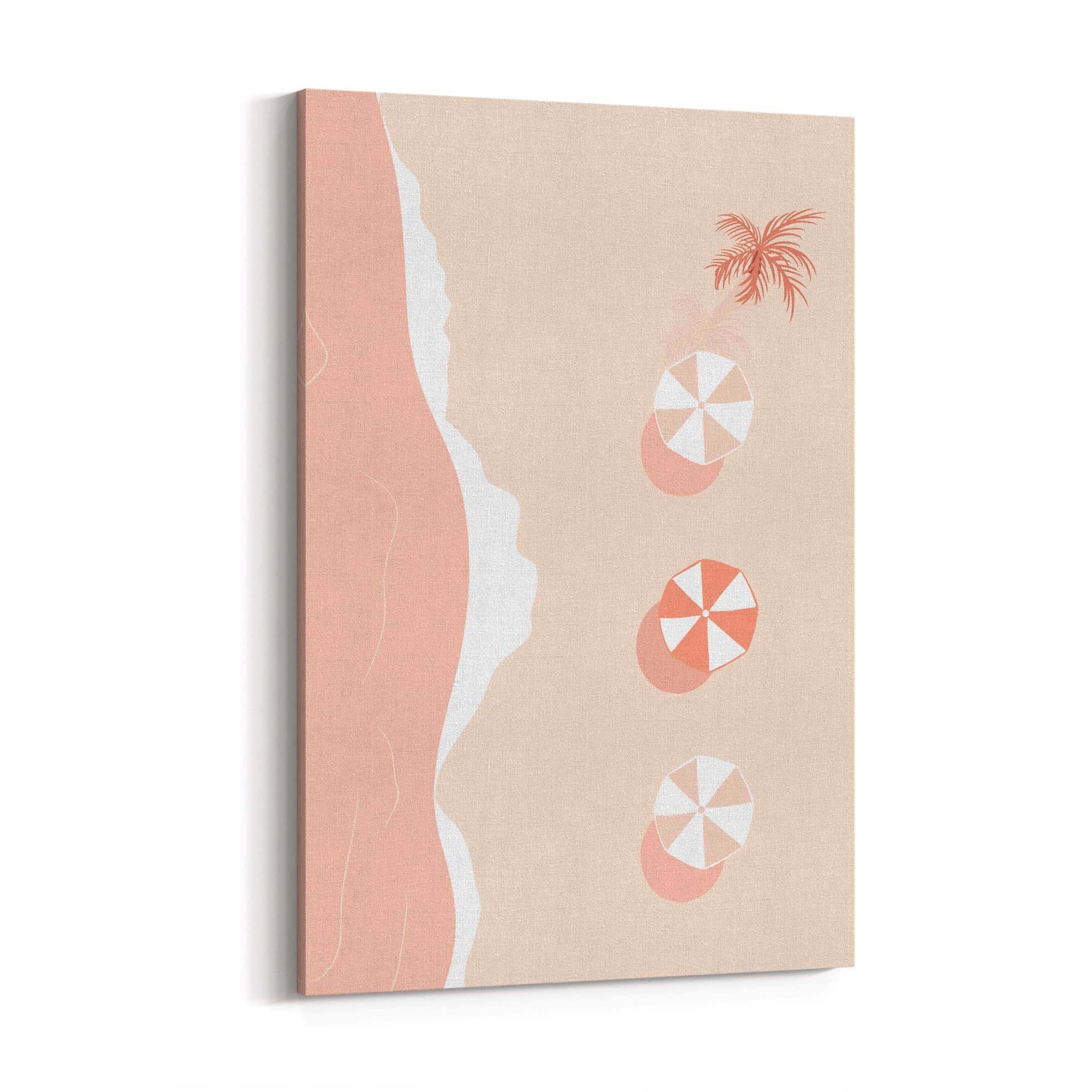 Minimal Beach Coastal Pink & Pastel Retro Wall Art - The Affordable Art Company