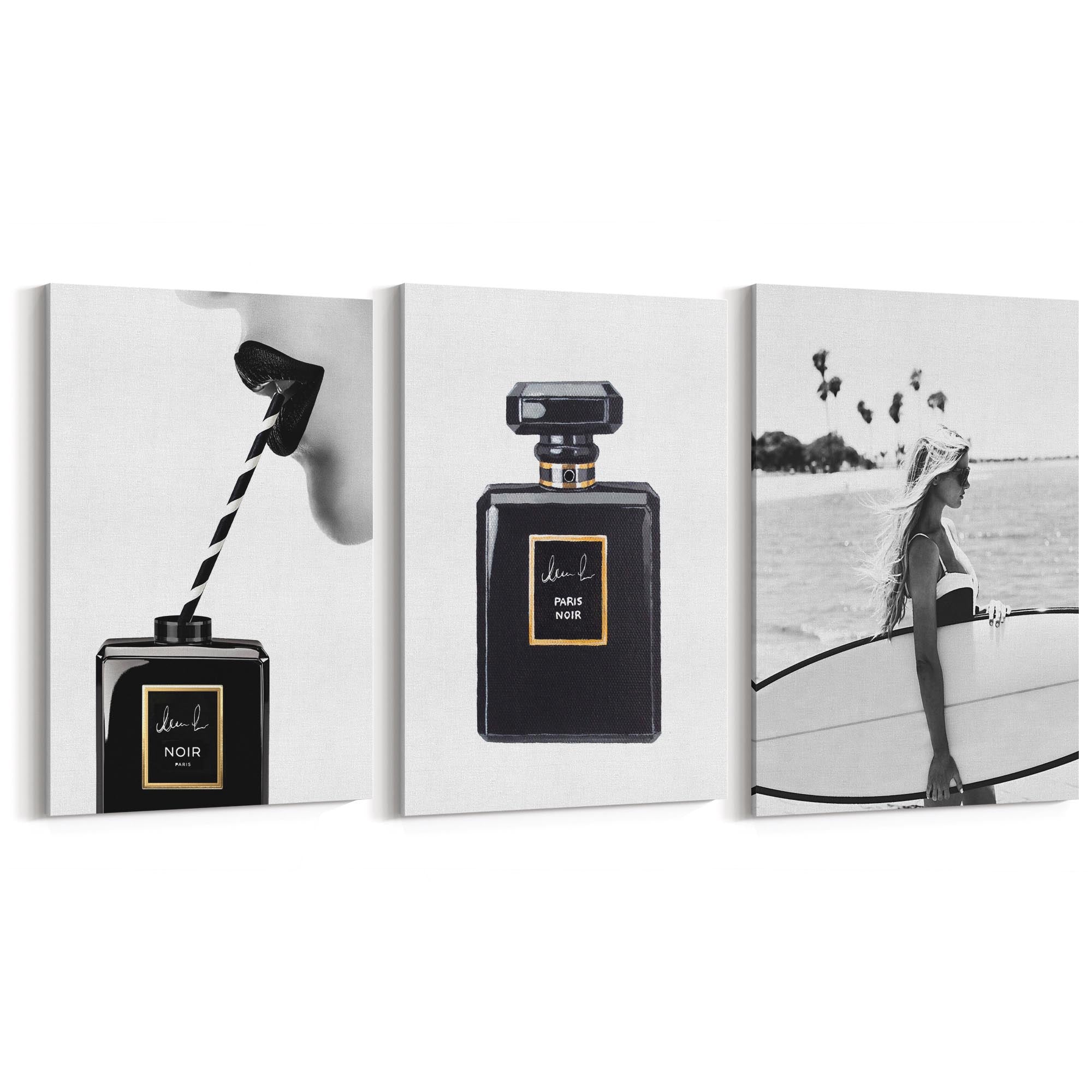 Set of Black and White Fashion Bedroom Wall Art - The Affordable Art Company