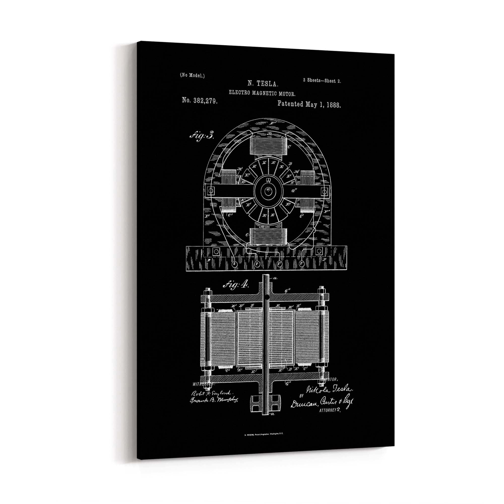 Vintage Electro Motor Patent Wall Art #1 - The Affordable Art Company
