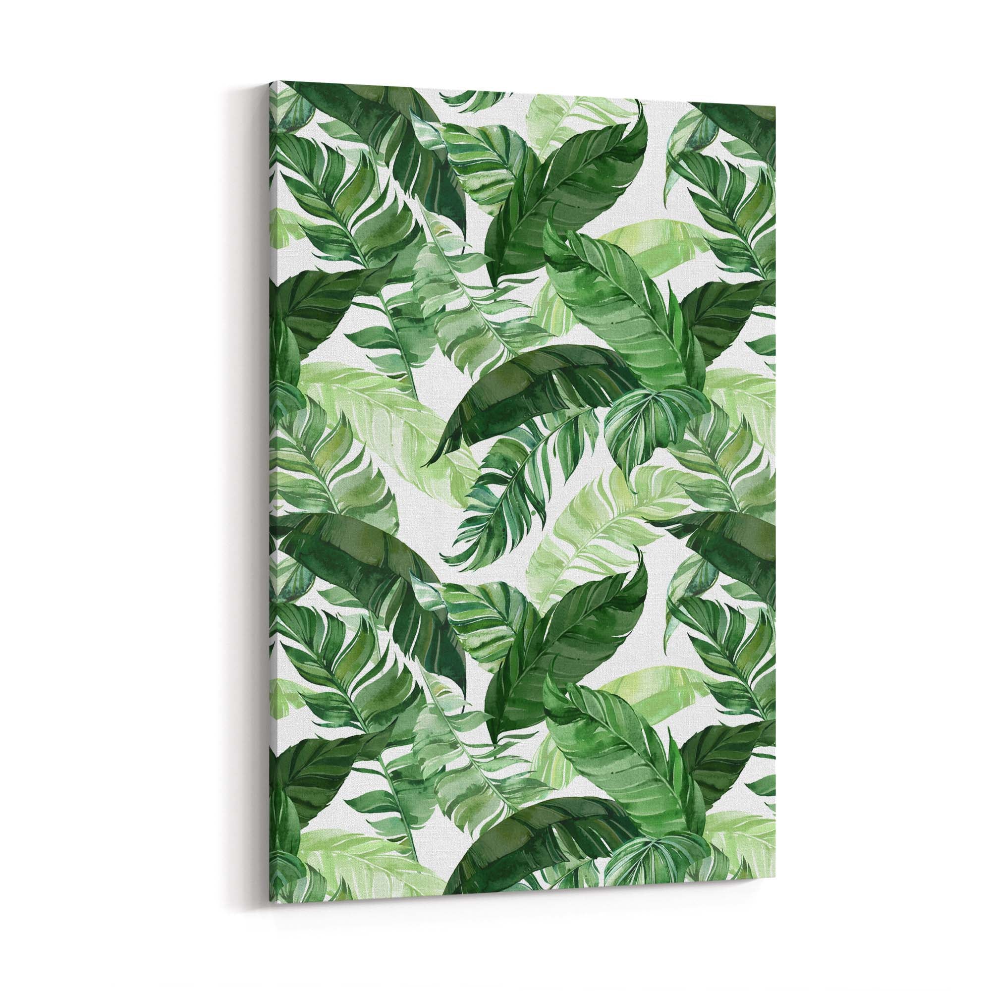Tropical Leaf Pattern Green Plant Leaves Wall Art #1 - The Affordable Art Company