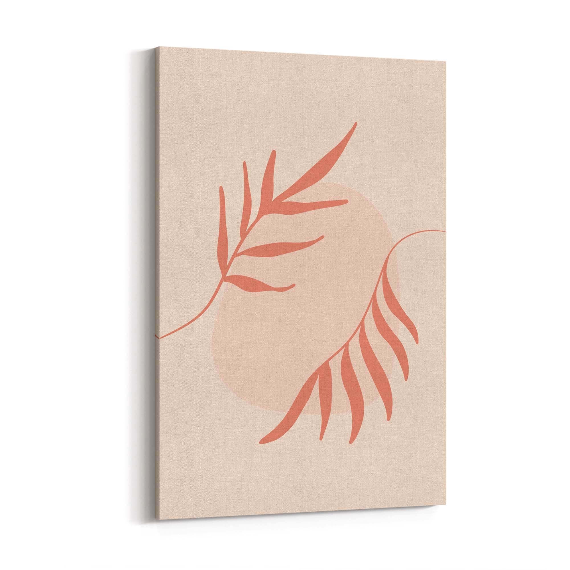 Minimal Leaf Pink & Pastel Retro Abstract Wall Art #2 - The Affordable Art Company