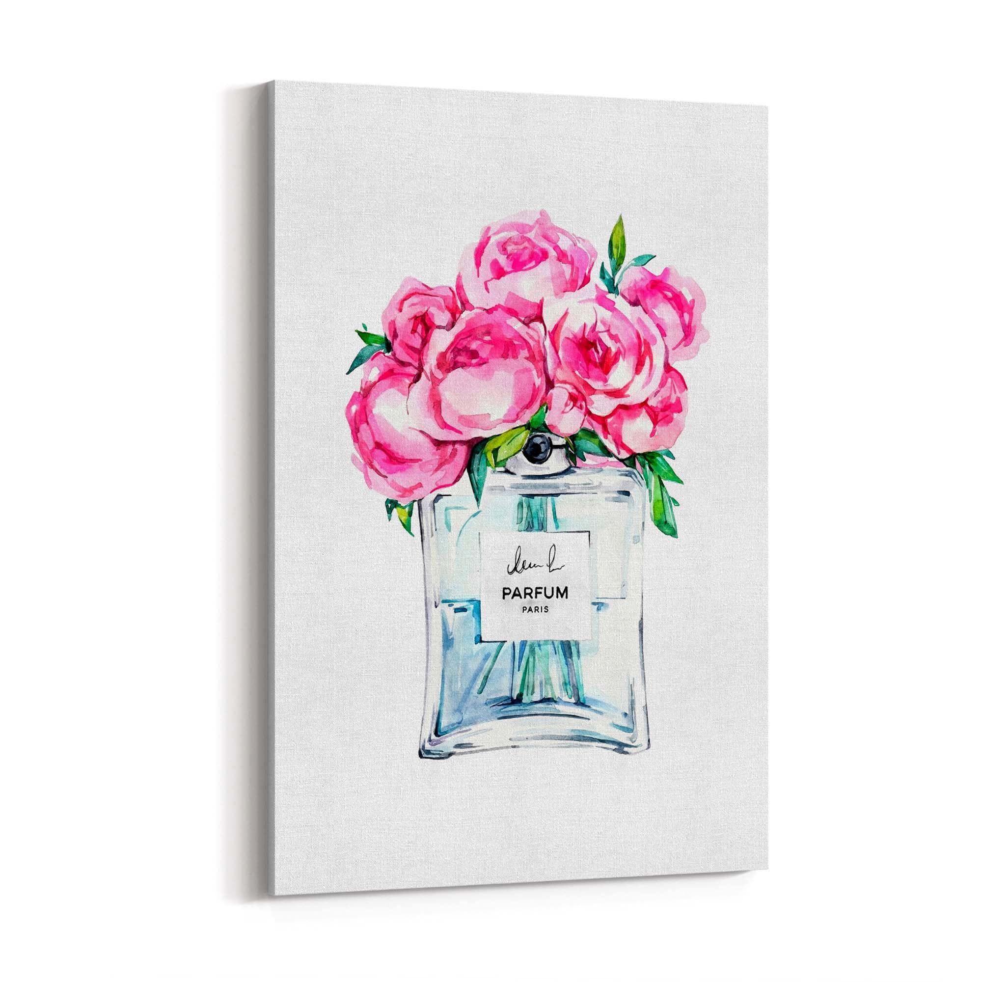 Pink Floral Perfume Bottle Fashion Flowers Wall Art #8 - The Affordable Art Company