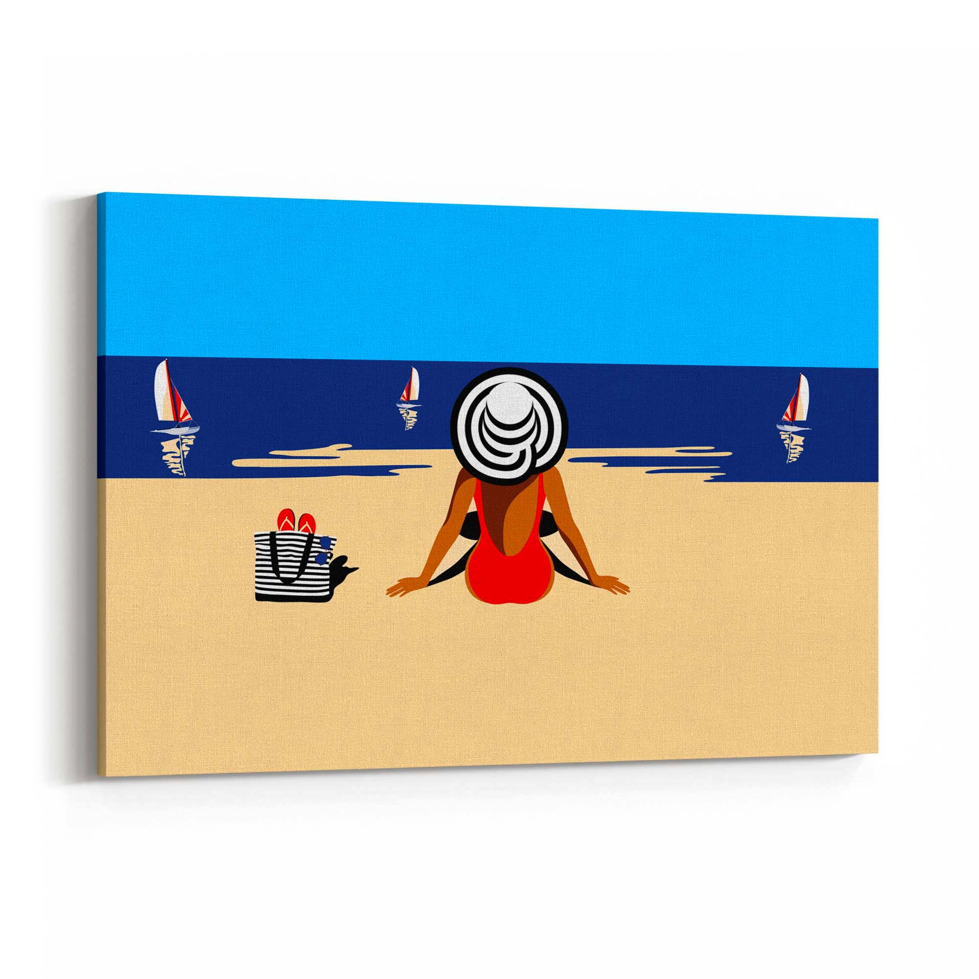 Retro Summer Beach Coastal Fashion Wall Art #4 - The Affordable Art Company