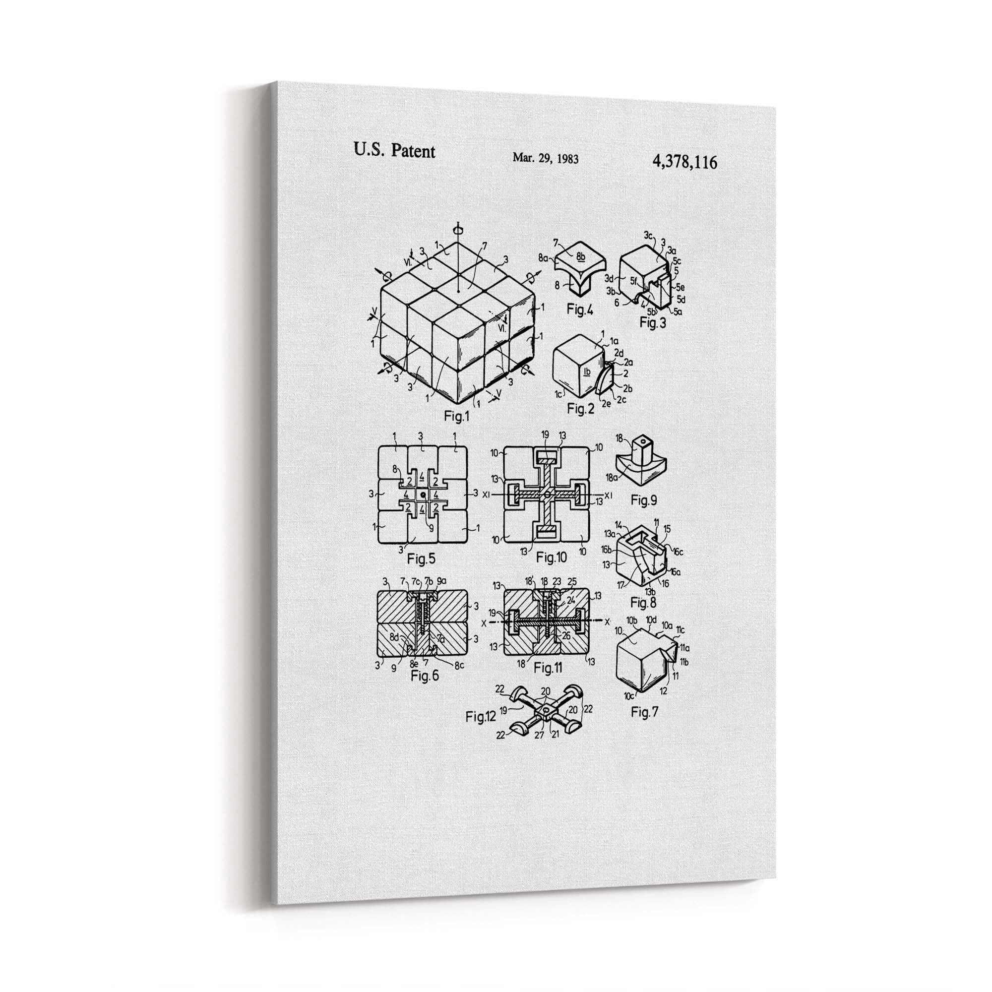 Vintage Rubik's Cube Patent 80s Toy Wall Art #2 - The Affordable Art Company