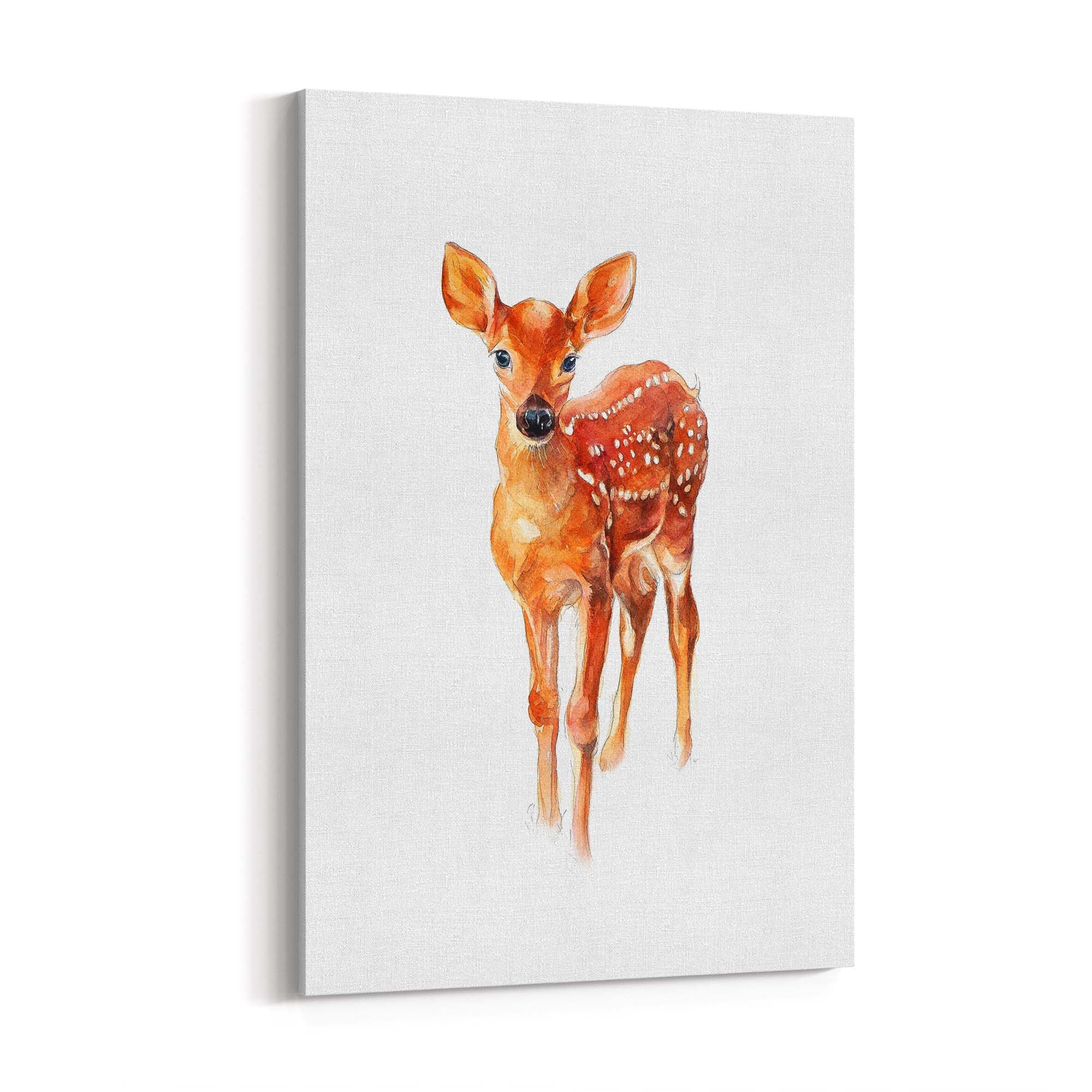 Watercolour Deer Painting Animal Nursery Wall Art - The Affordable Art Company