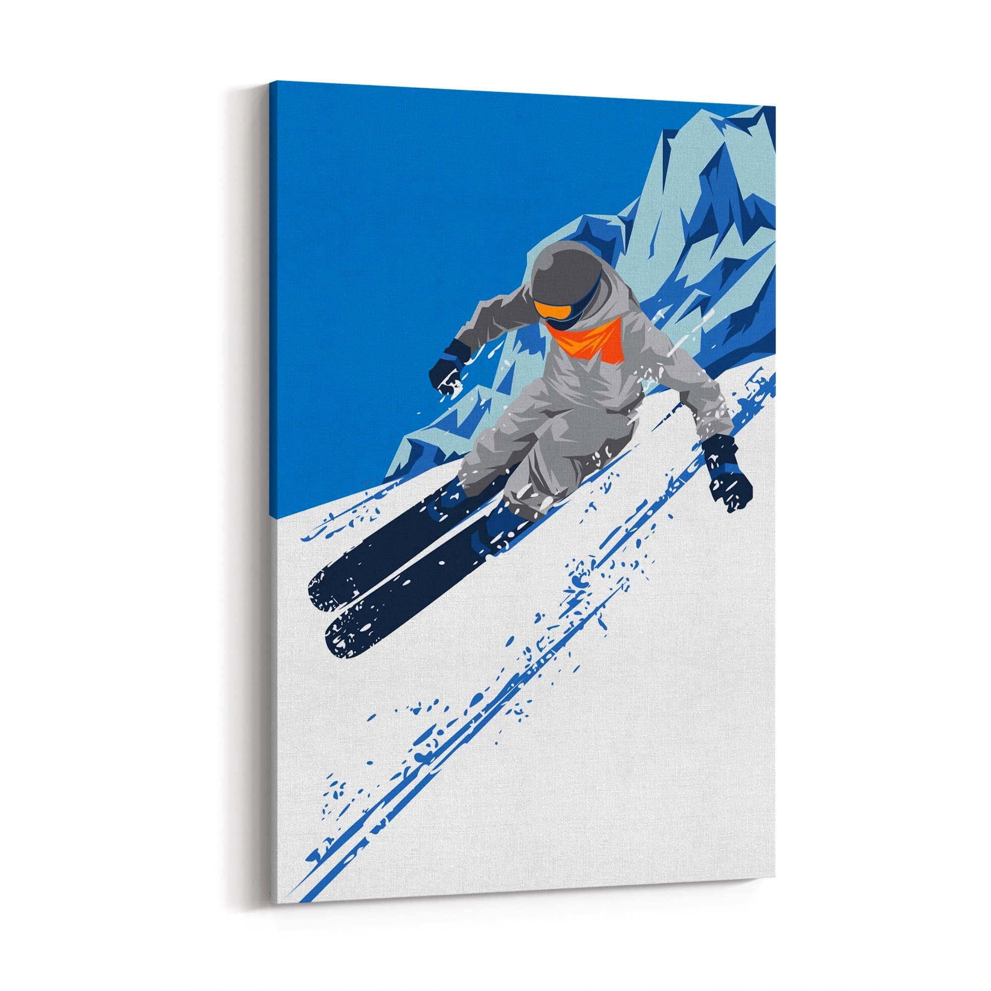Retro Ski Winter Vintage Snow Cabin Wall Art #1 - The Affordable Art Company