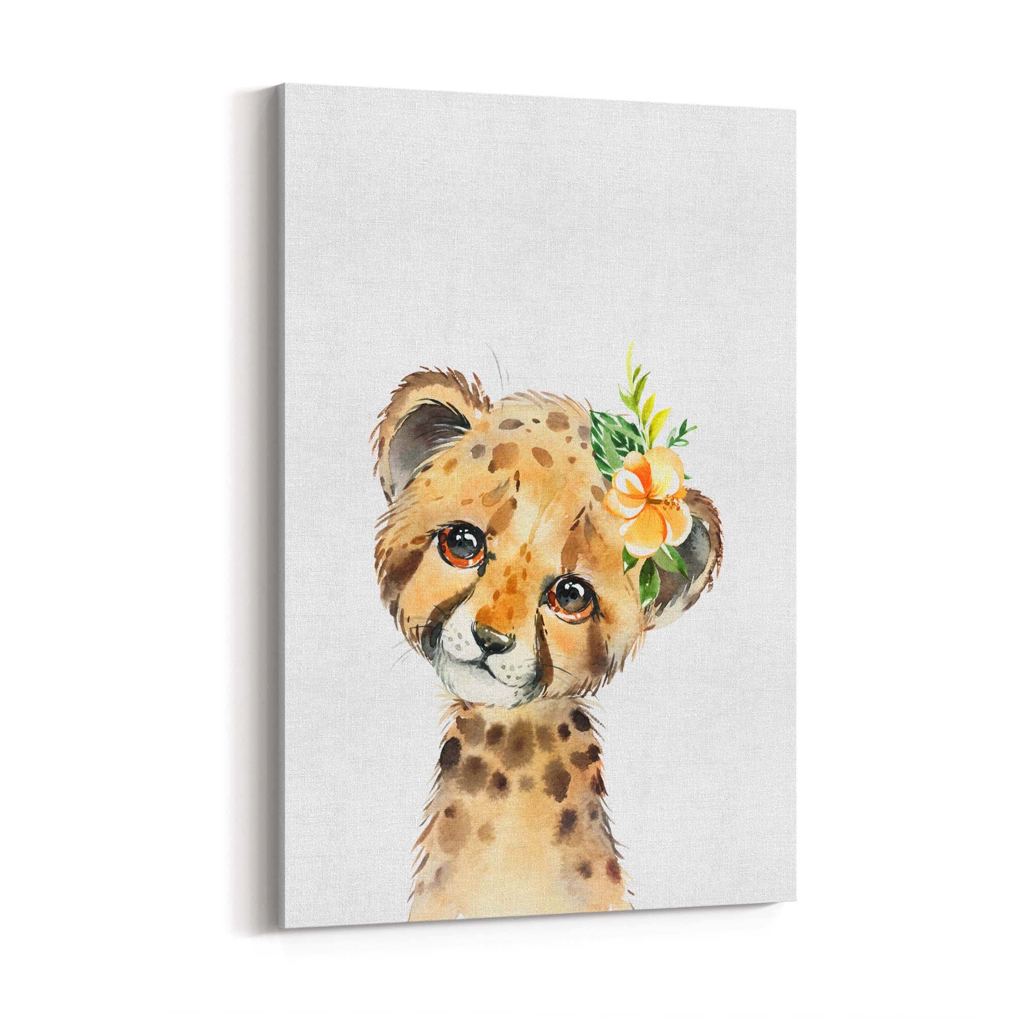 Cute Baby Leopard Nursery Animal Gift Wall Art - The Affordable Art Company