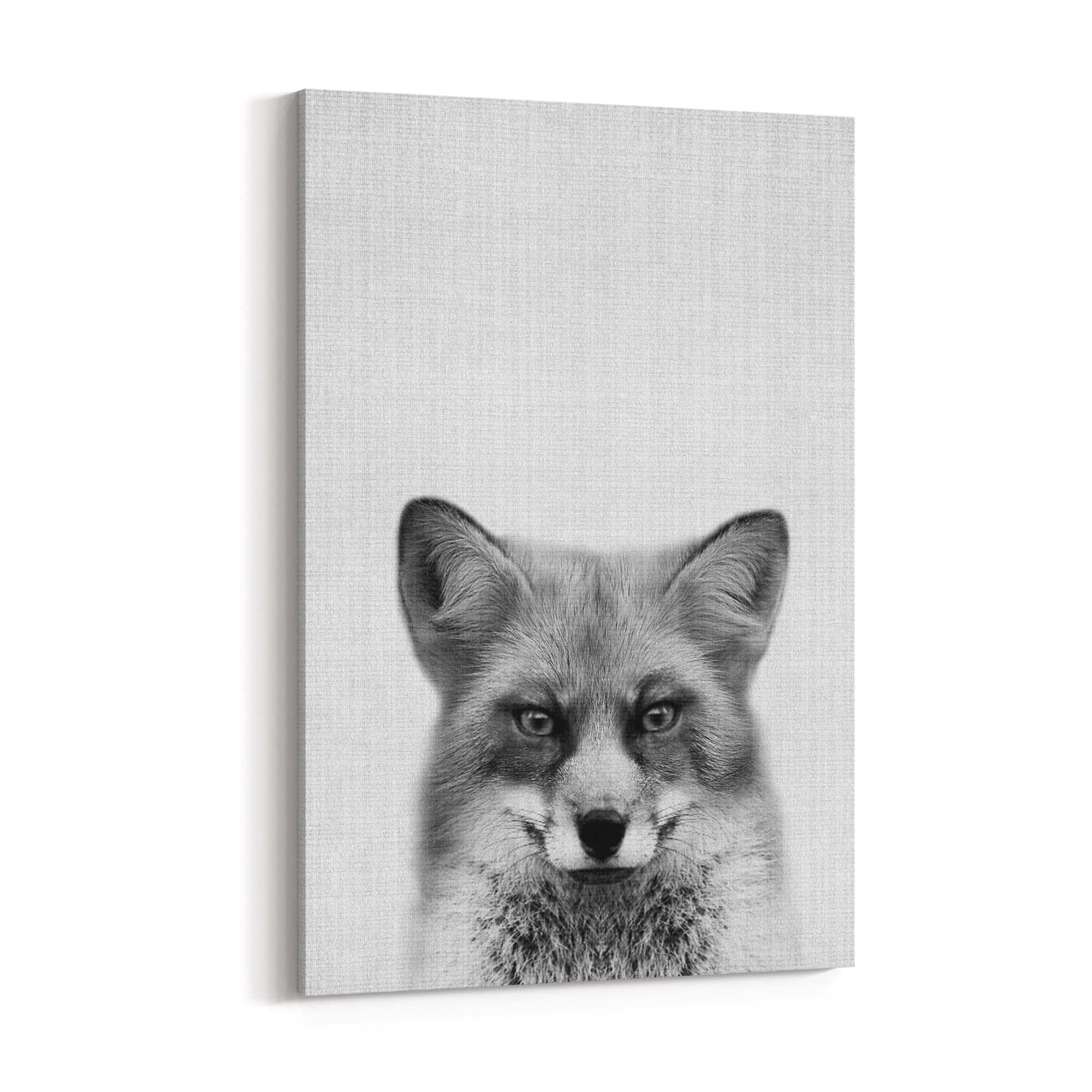Fox Portrait Drawing Minimal Animal Wall Art - The Affordable Art Company