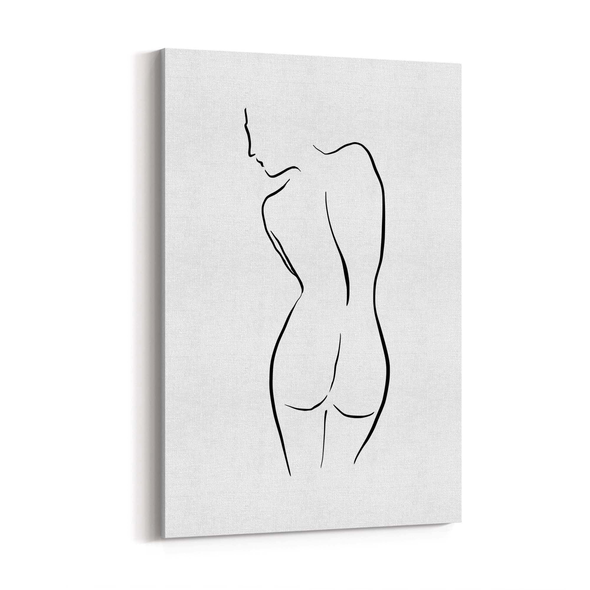 Abstract Line Drawing Female Nude Wall Art - The Affordable Art Company