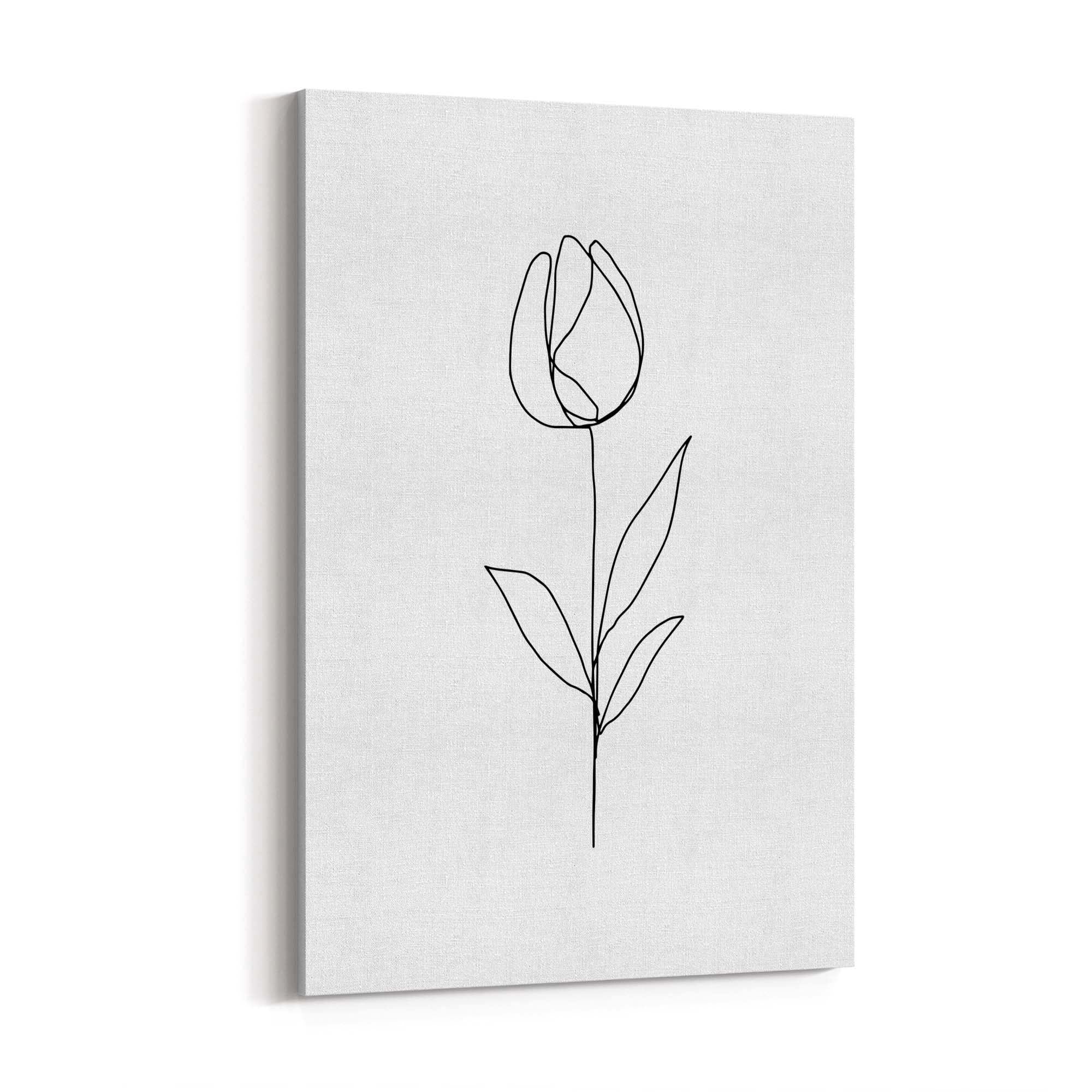 Minimal Tulip Flower Line Drawing Wall Art #5 - The Affordable Art Company