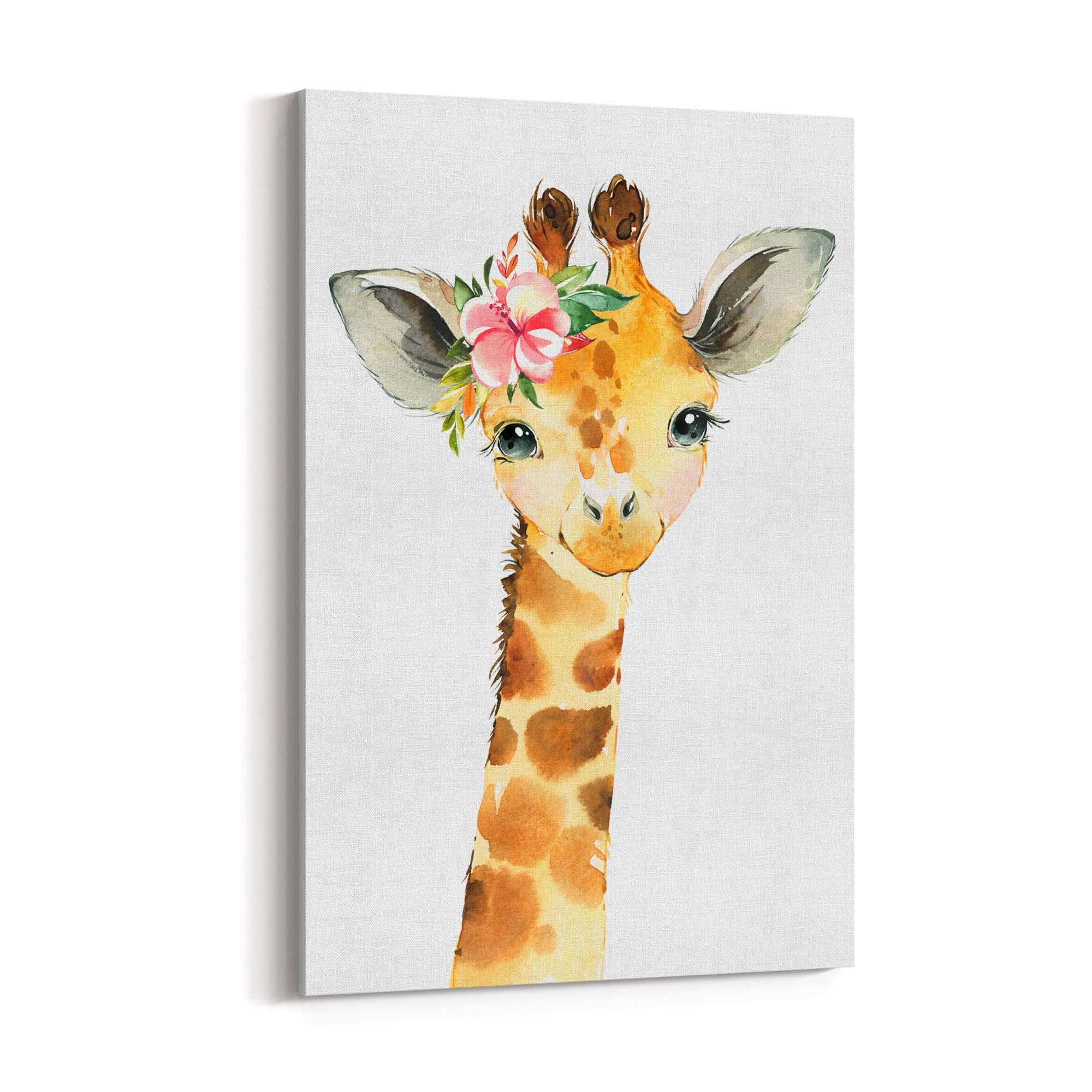 Cute Baby Giraffe Nursery Animal Gift Wall Art - The Affordable Art Company