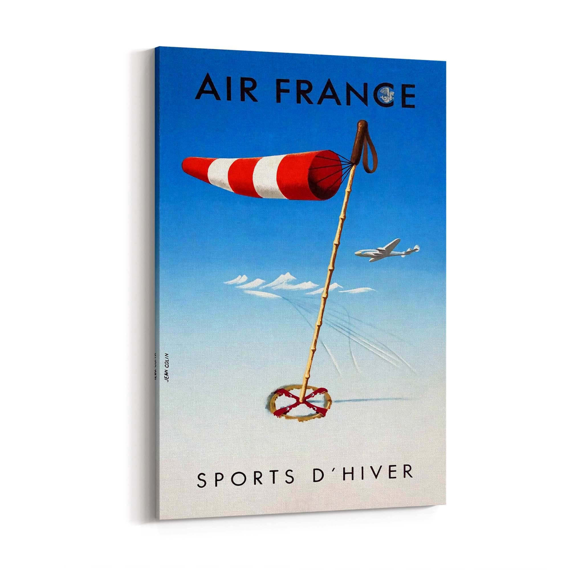Winter Sports by Air France Vintage Travel Advert Wall Art - The Affordable Art Company