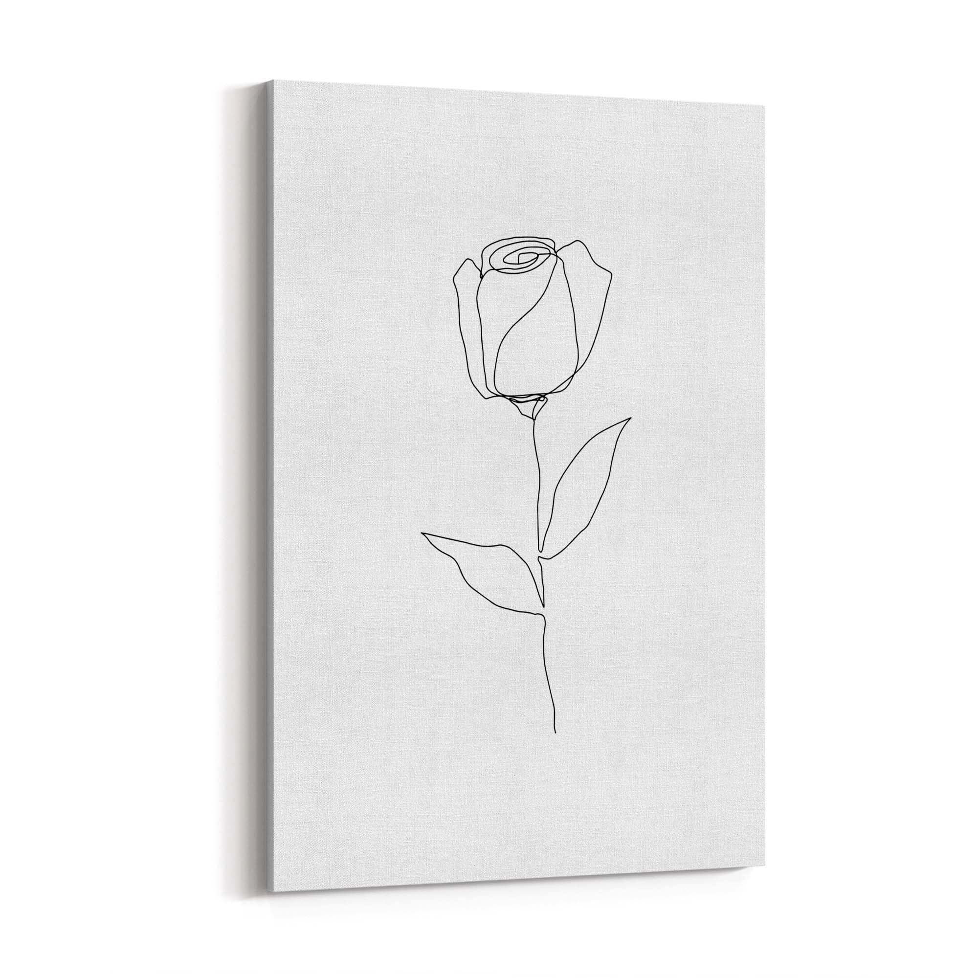 Minimal Floral Drawing Flower Abstract Wall Art #4 - The Affordable Art Company