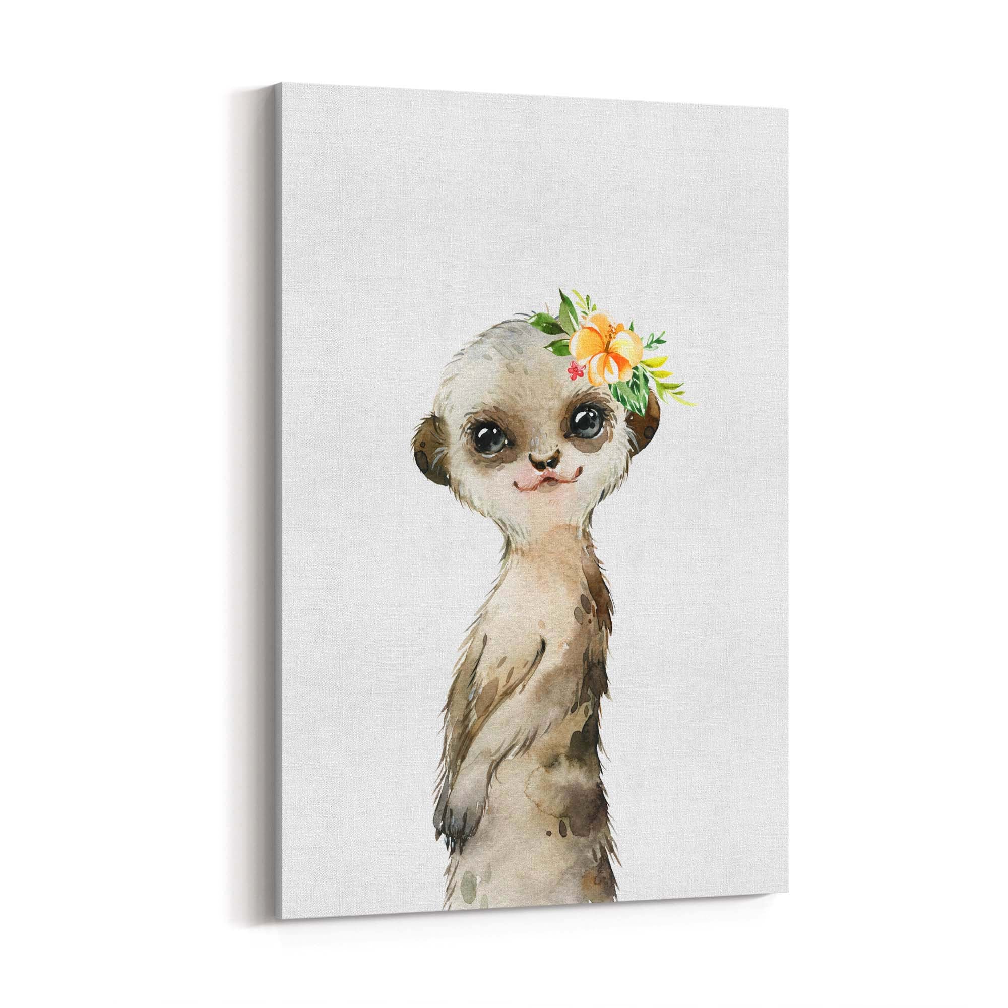 Cute Baby Meerkat Nursery Animal Gift Wall Art - The Affordable Art Company