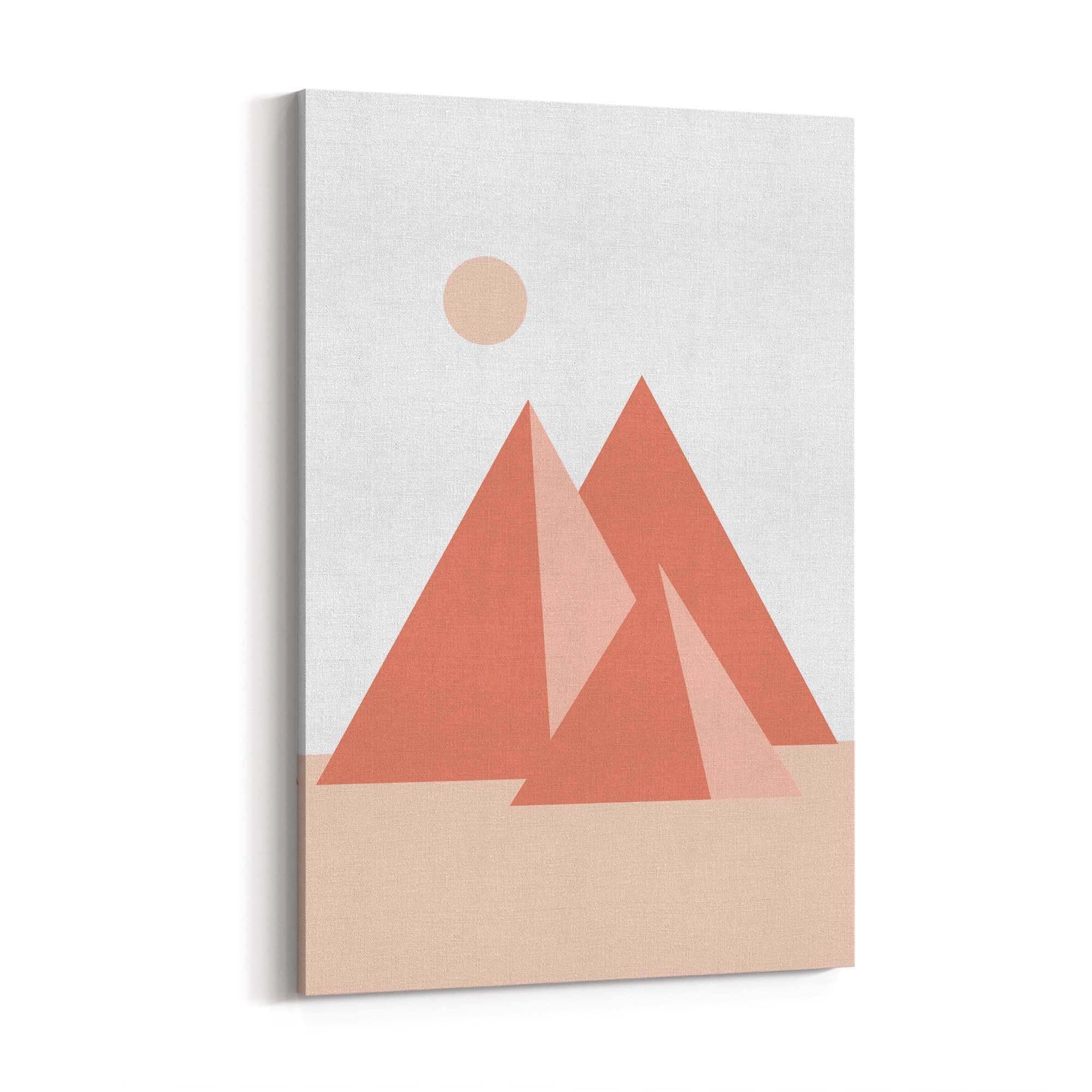 Minimal Pyramids Retro Pink & Pastel Wall Art - The Affordable Art Company