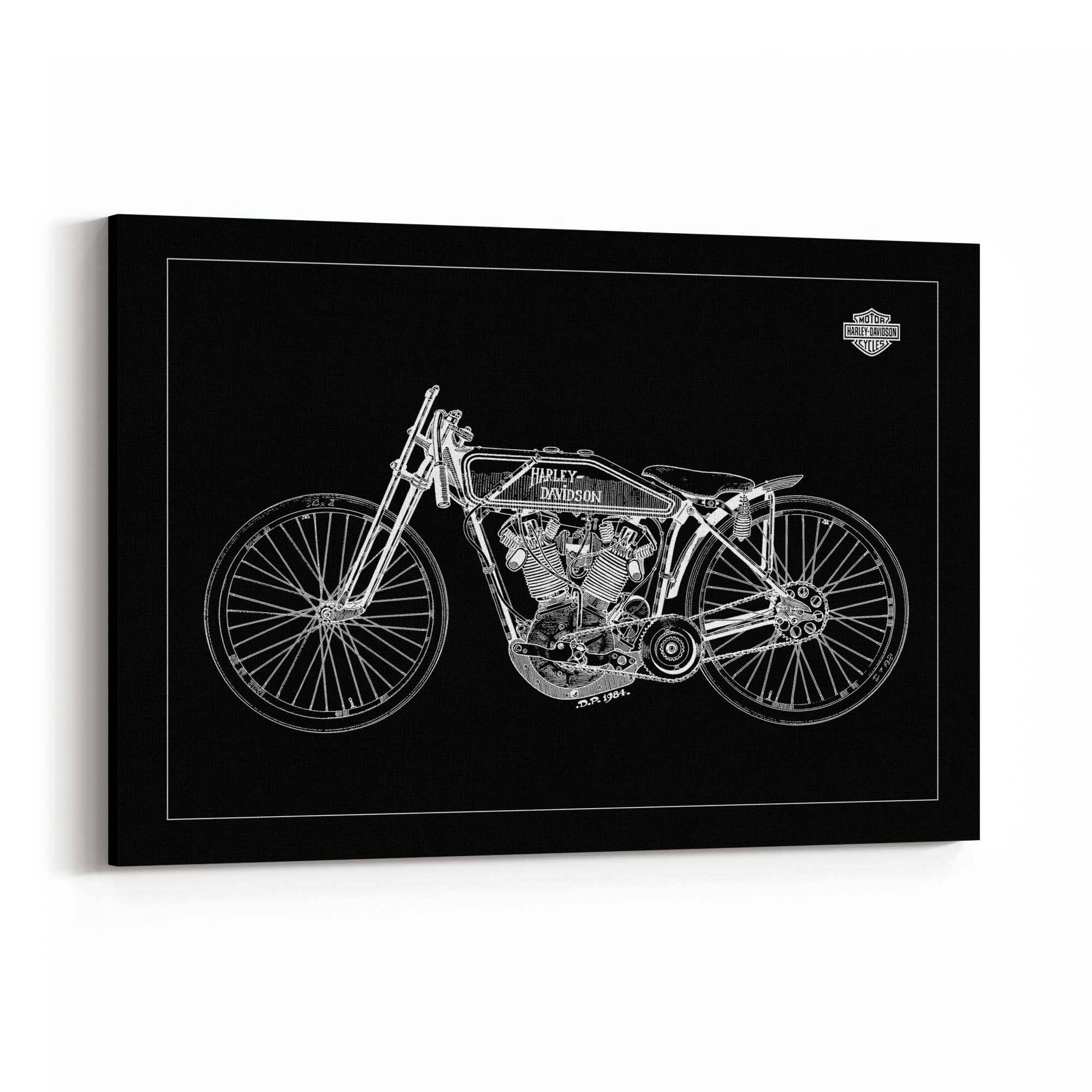 Harley Motorcycle Patent - Black Print