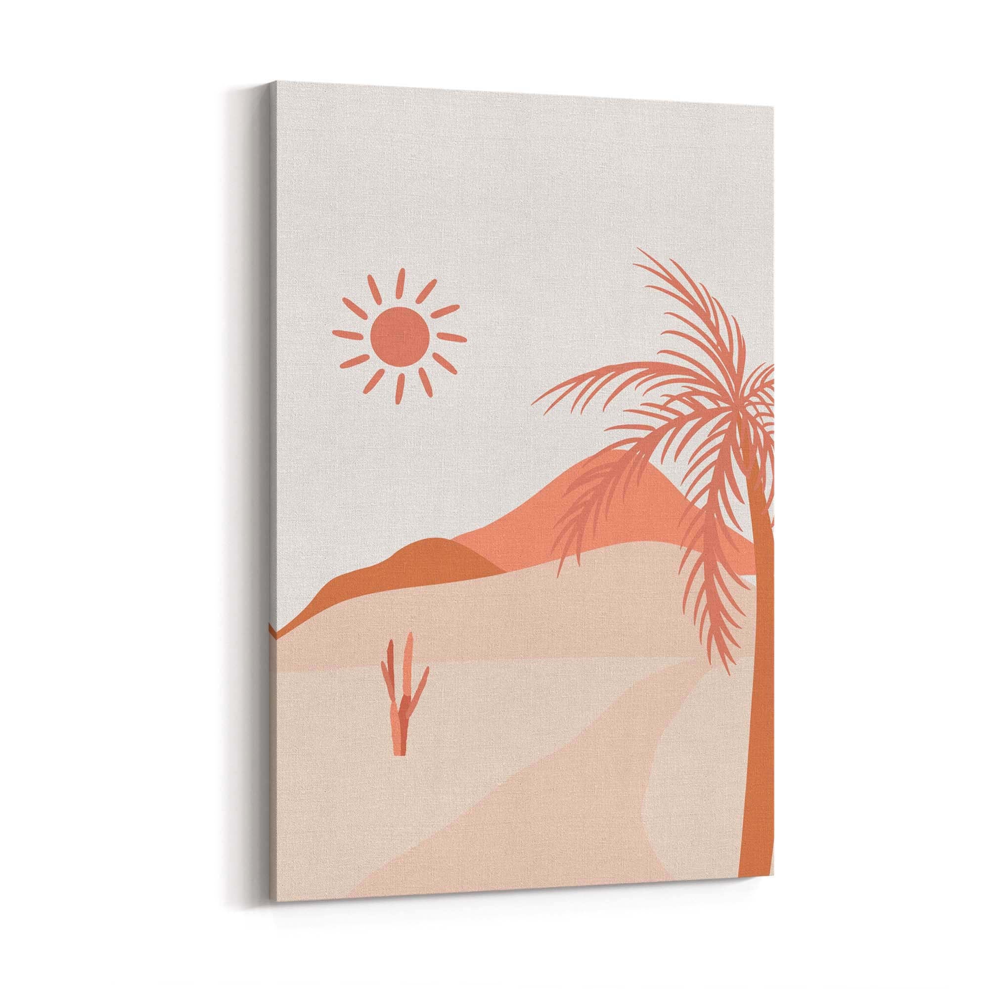 Minimal Beach Pink & Pastel Retro Wall Art - The Affordable Art Company