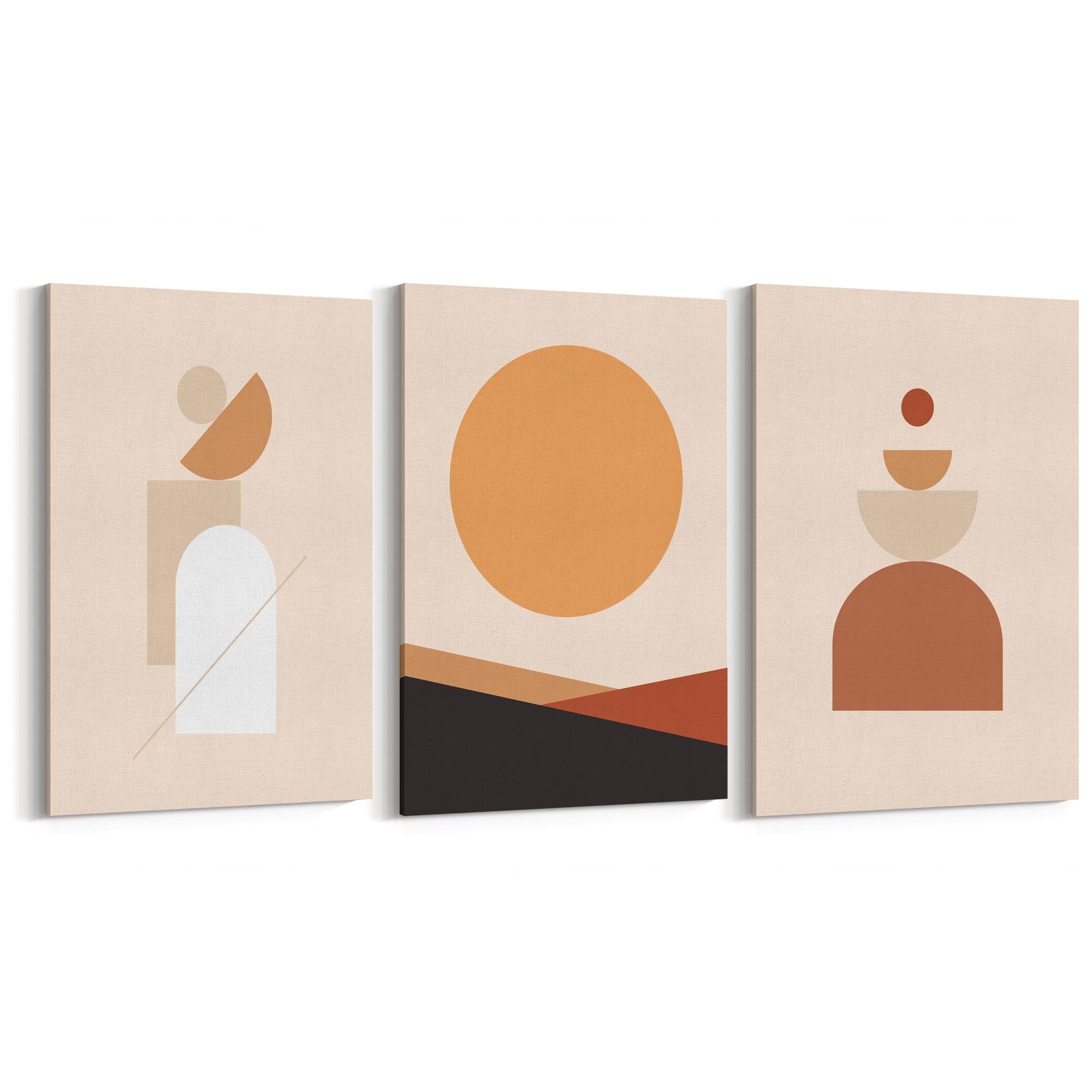 Set of Abstract Shape Retro Minimal Modern Art #2 - The Affordable Art Company