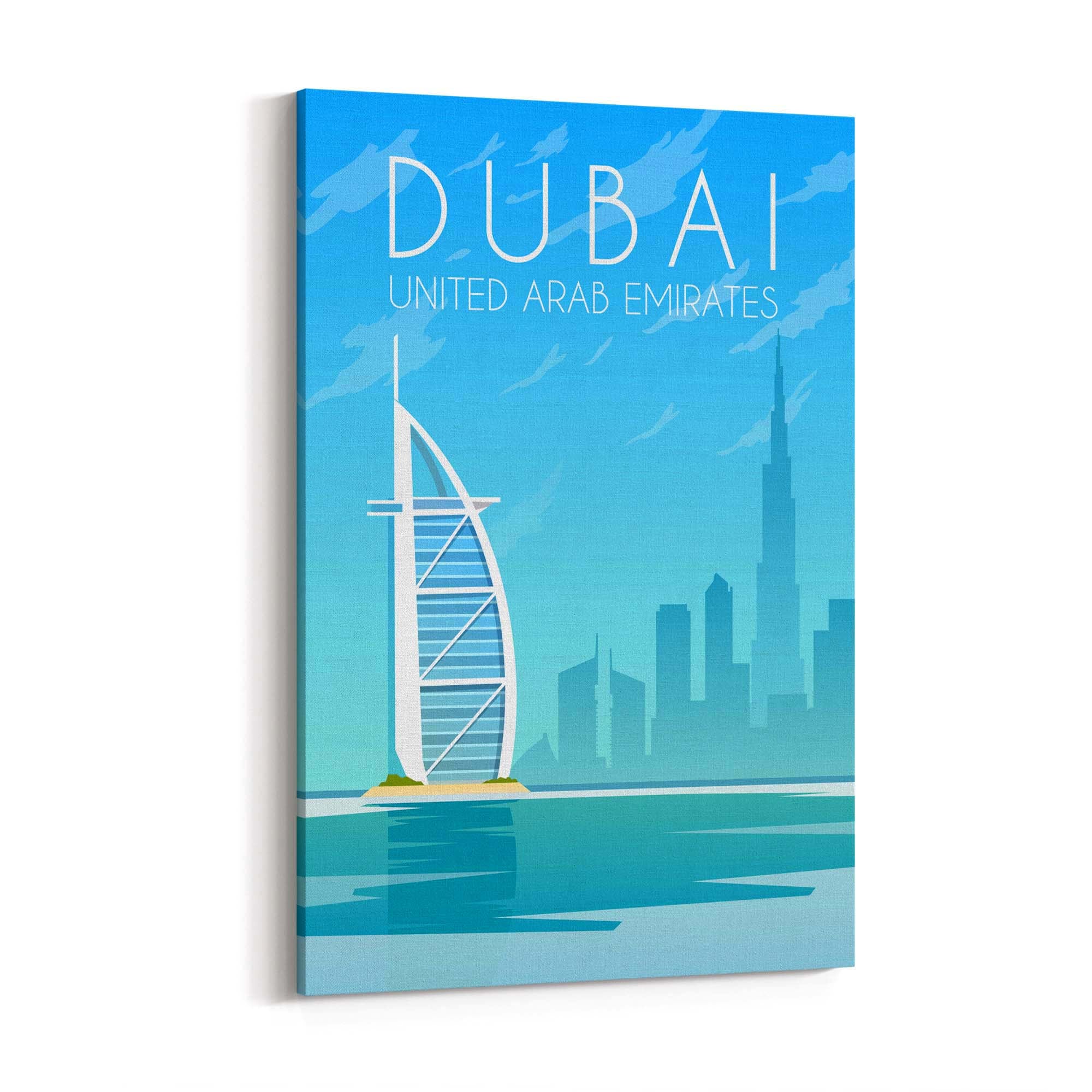 Retro Dubai UAE World Travel Vintage Wall Art #1 - The Affordable Art Company