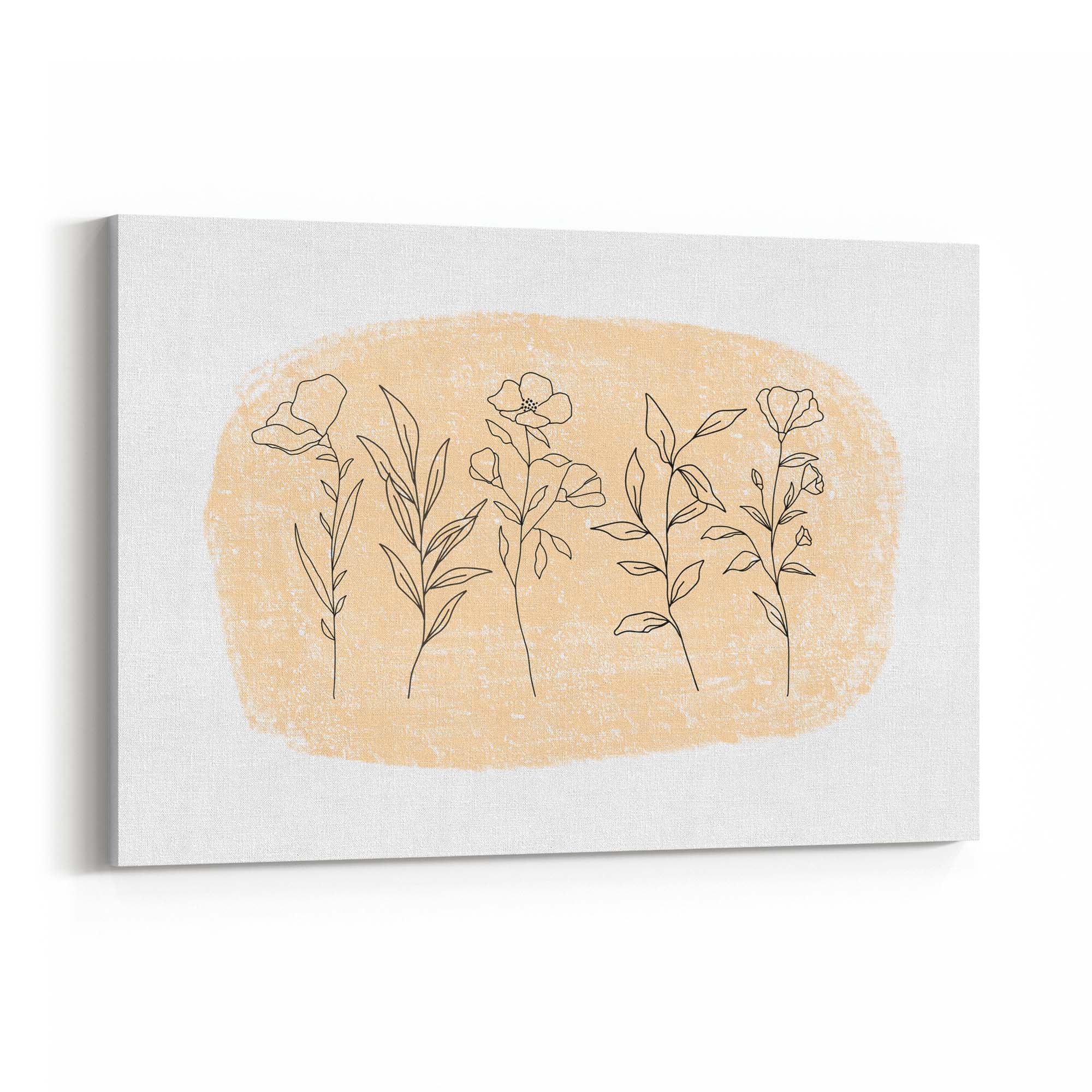 Cute Floral Abstract Minimal Flowers Wall Art - The Affordable Art Company