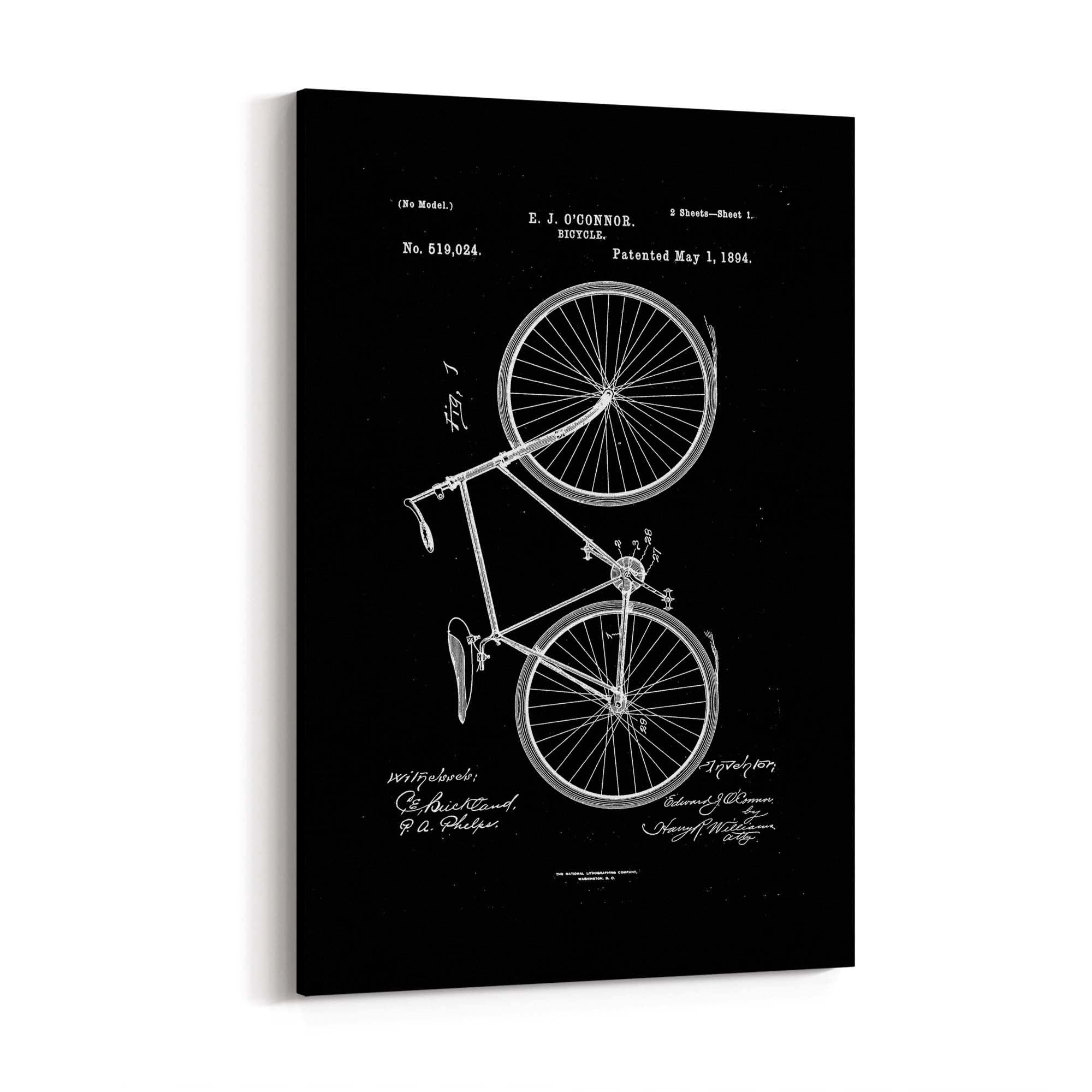 Vintage Bicycle Patent Cycling Cyclist Gift Wall Art #1 - The Affordable Art Company