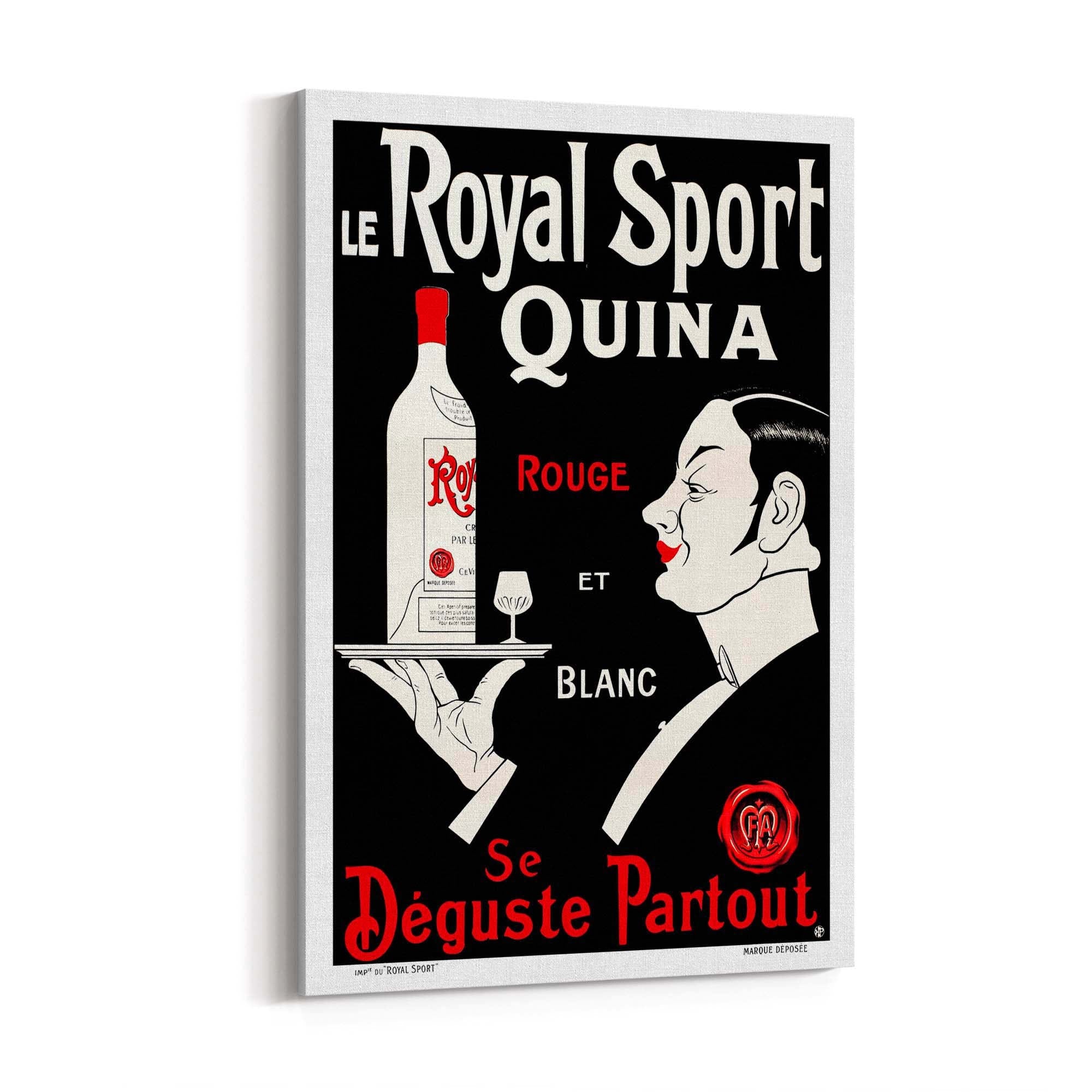 French Le Royal Wine Vintage Advert Cafe Wall Art - The Affordable Art Company