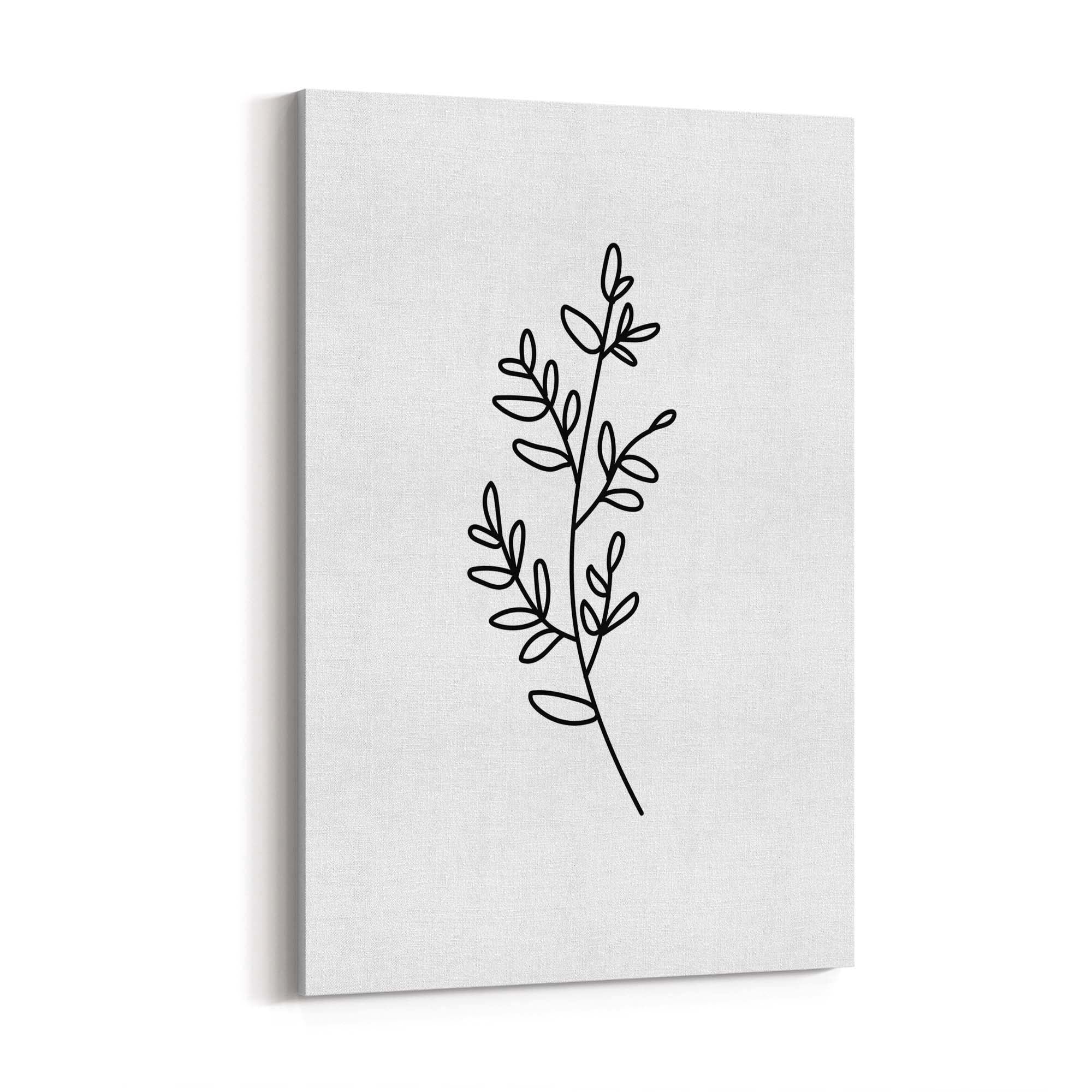Minimal Branch Line Drawing Plant Nature Wall Art #3 - The Affordable Art Company