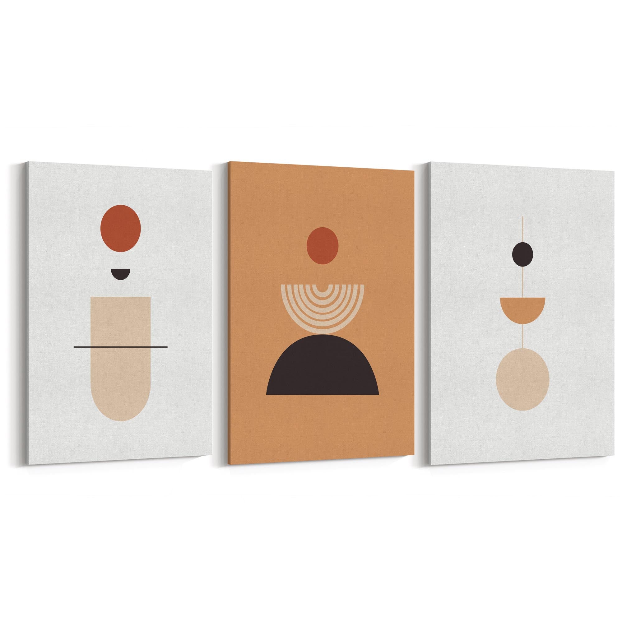 Set of Abstract Shape Retro Minimal Modern Art #1 - The Affordable Art Company