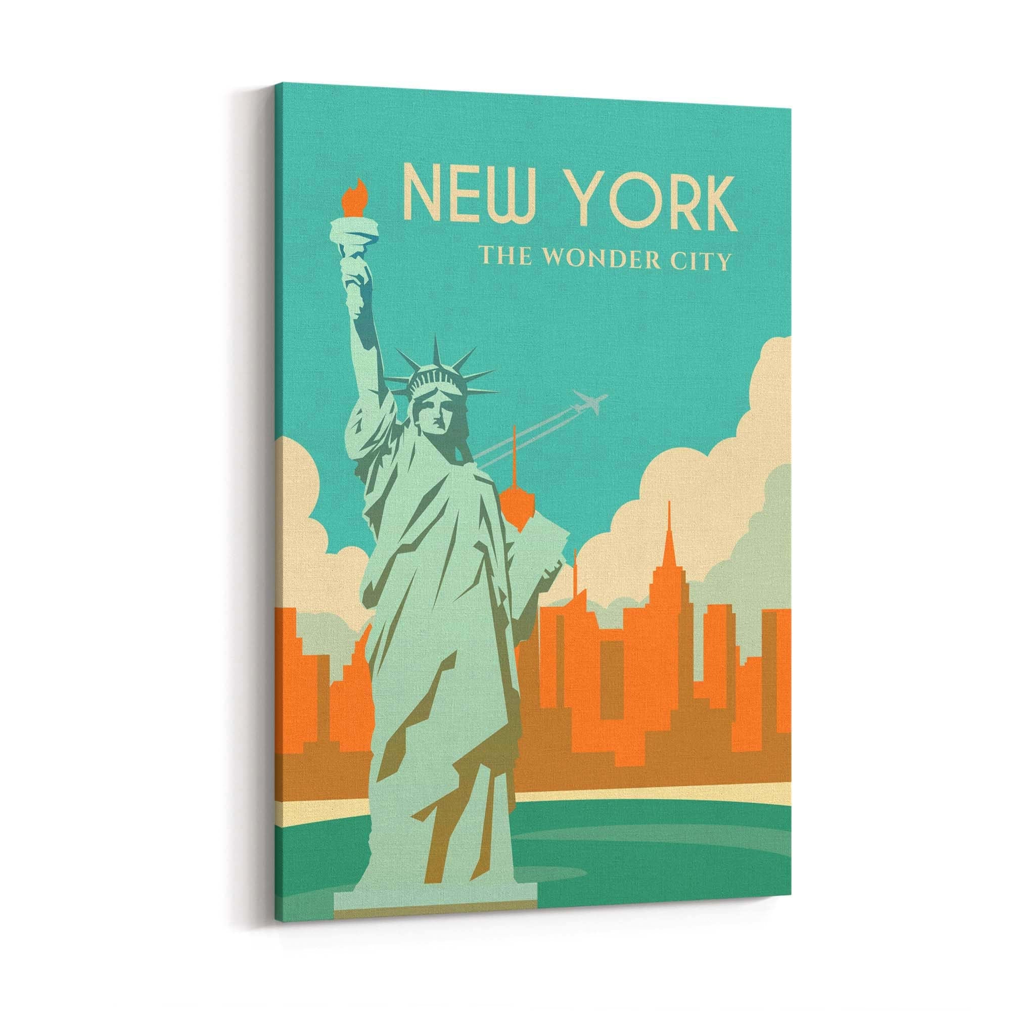 Retro New York USA Vintage Travel Wall Art - The Affordable Art Company