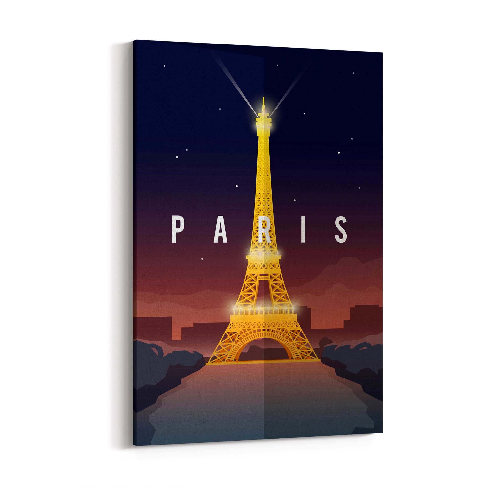 Retro Paris France Vintage Travel European Wall Art - The Affordable Art Company