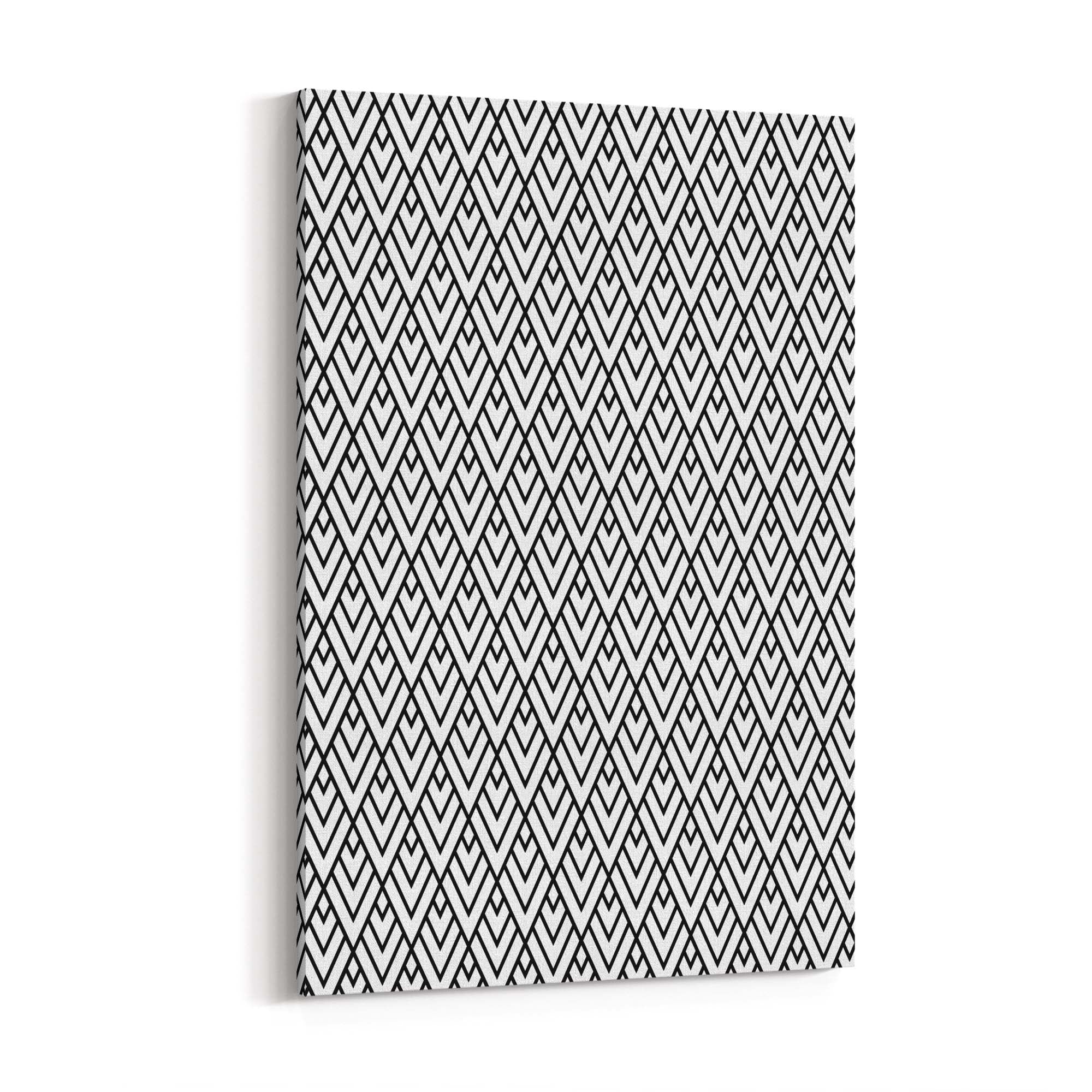 Minimal Geometric Pattern Black & White Wall Art #2 - The Affordable Art Company