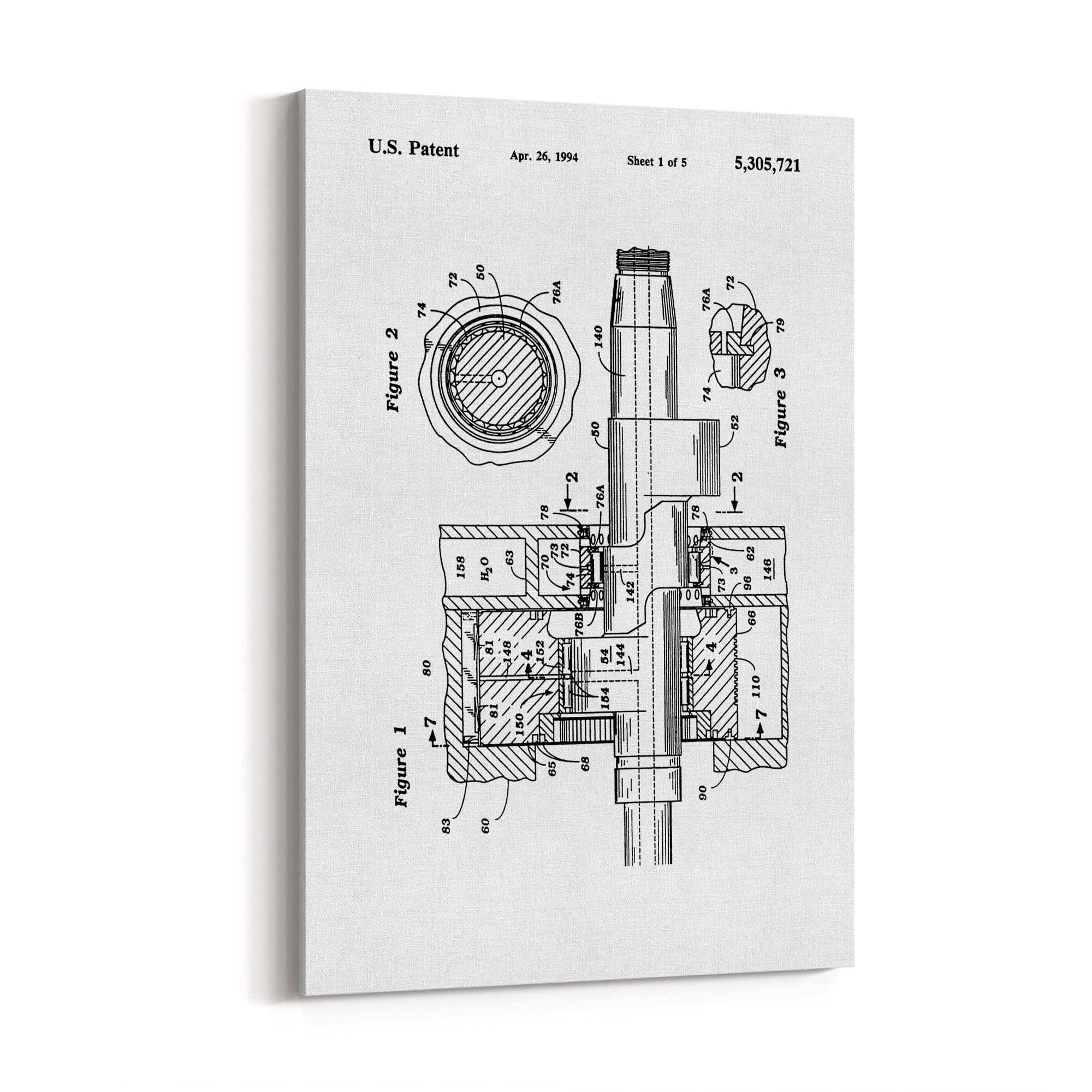 Vintage Rotary Engine Patent Engineering Wall Art #2 - The Affordable Art Company