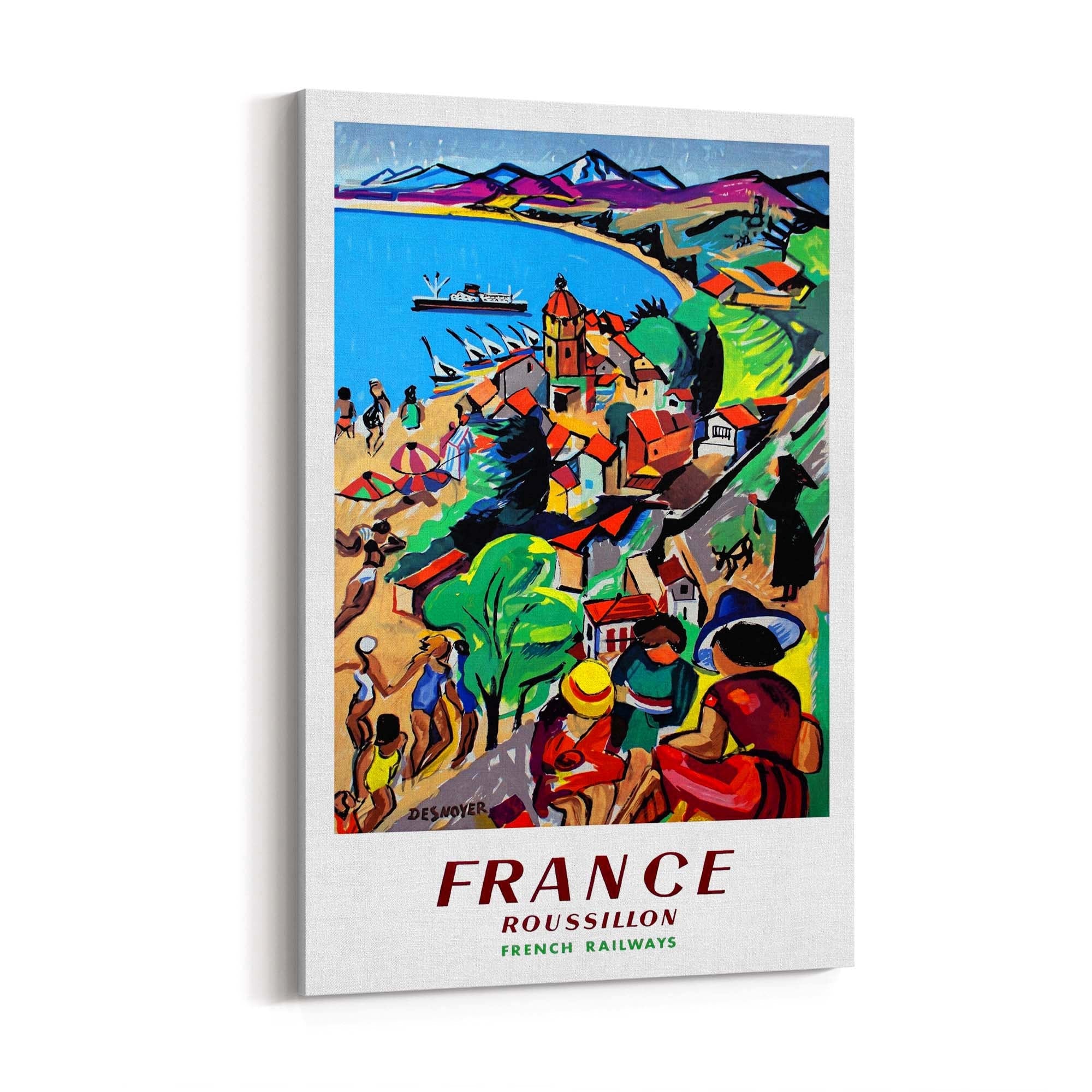 Roussillon France Vintage Travel Advert Wall Art - The Affordable Art Company