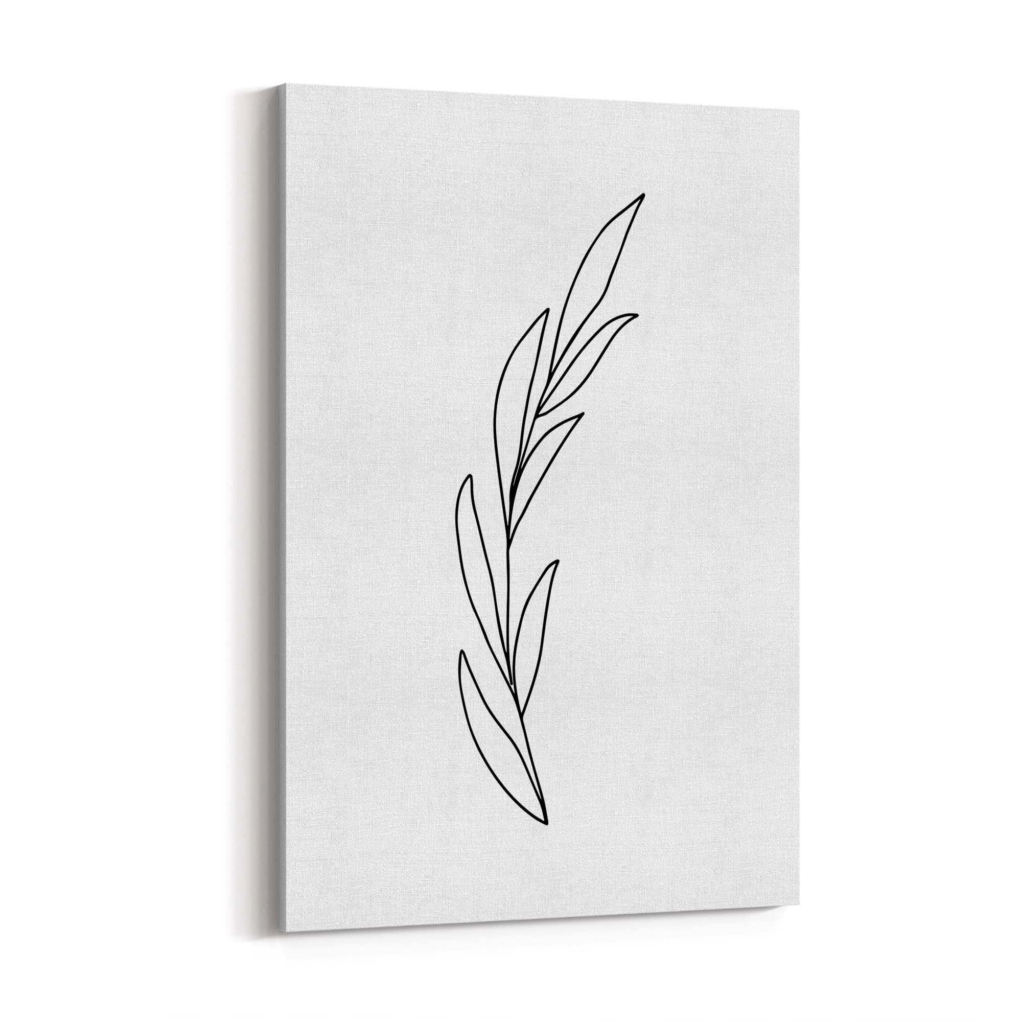Minimal Floral Drawing Flower Abstract Wall Art #42 - The Affordable Art Company